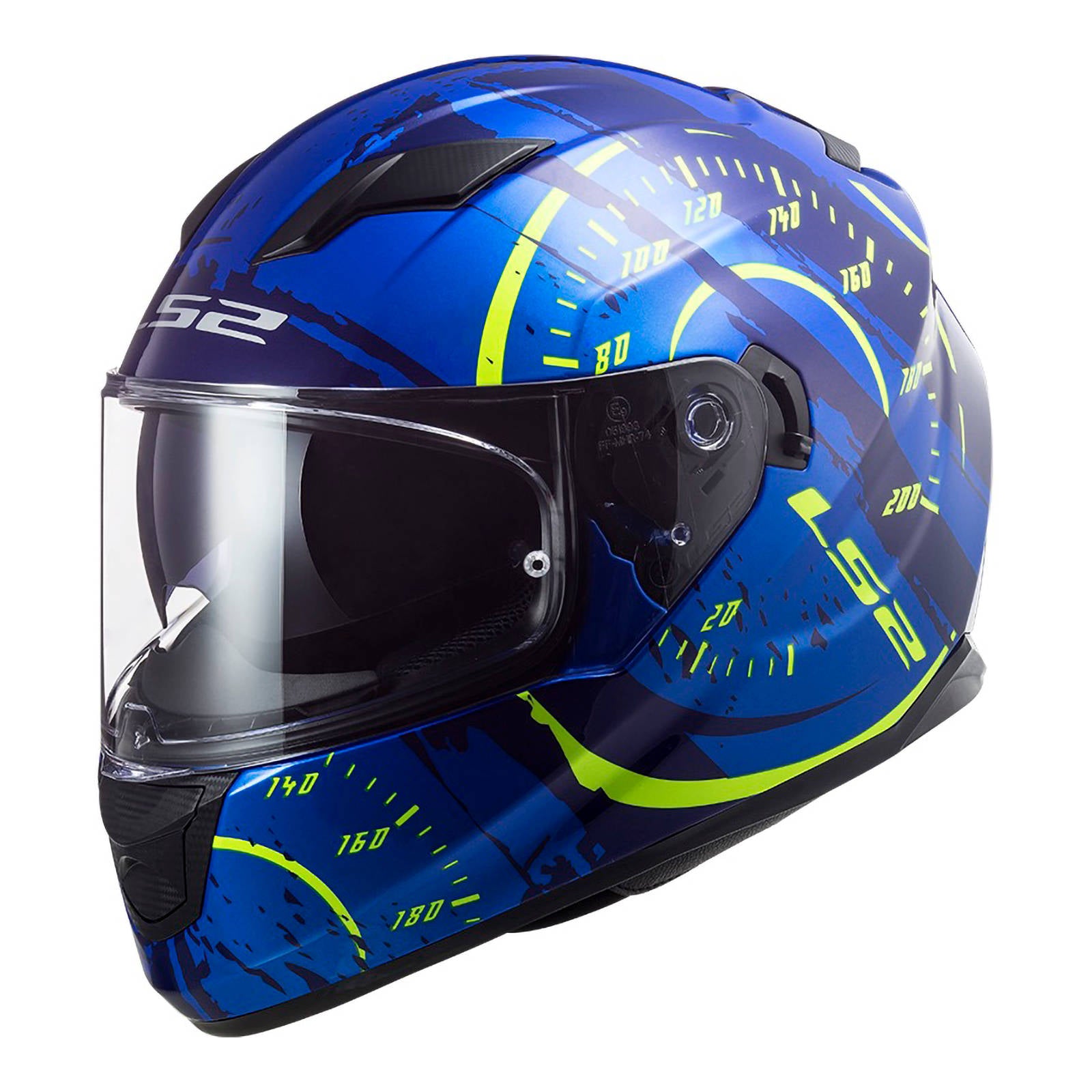 New LS2 FF320 Stream EVO Tacho Helmet - Blue / Hi-Vis (M) #LS2FF320TACBLYM | Australian Moto Spares