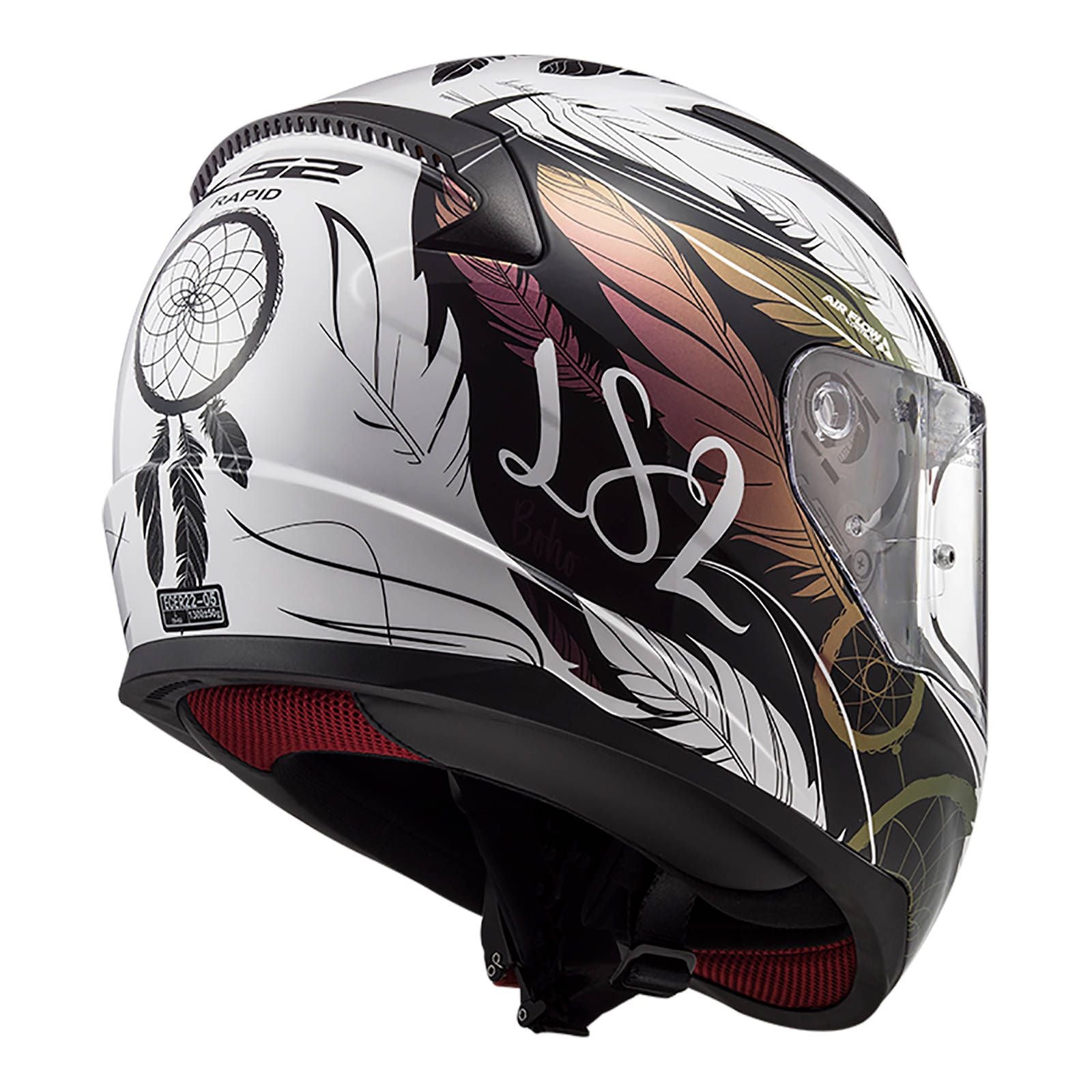 New LS2 FF353 Rapid Boho Helmet - White / Black / Purple (XS) #LS2FF353BOWBPXS