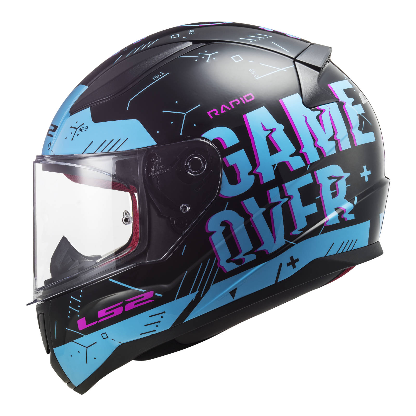 New LS2 FF353 Rapid Player Helmet - Black / Blue (3XL) #LS2FF353PLAYER3XL