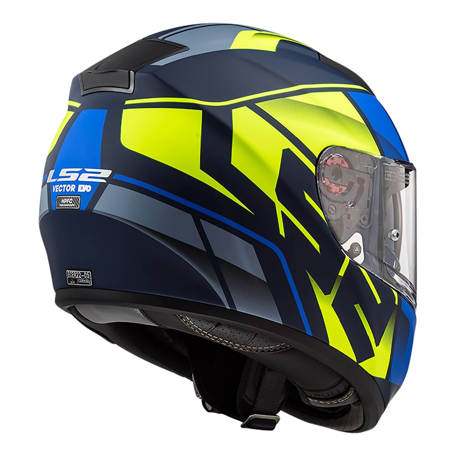 LS2 FF397 Vector EVO Kripton Helmet - Matte Blue / Hi-Vis (2XL) LS2FF397KRMBY2XL