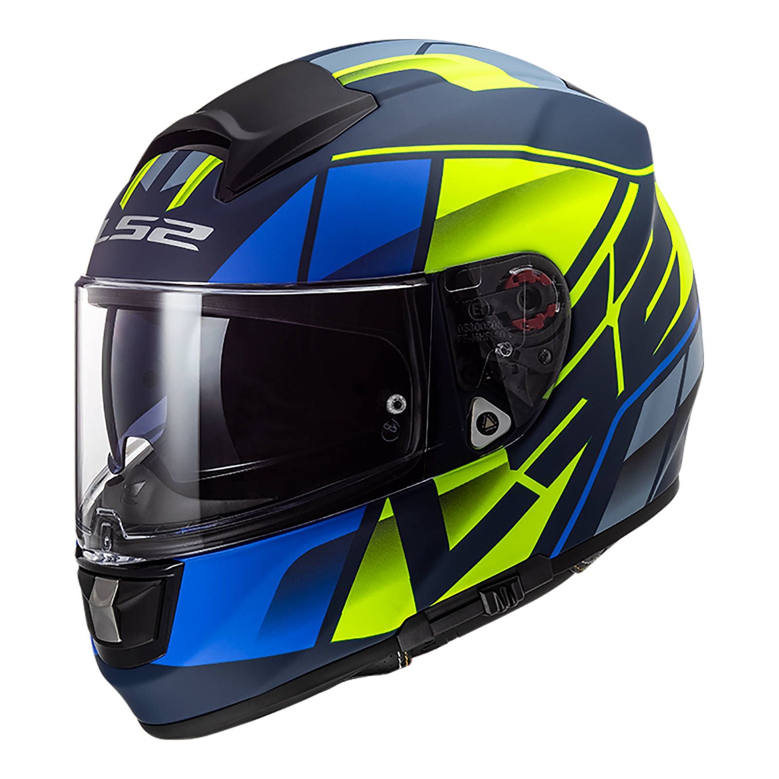 LS2 FF397 Vector EVO Kripton Helmet - Matte Blue / Hi-Vis (2XL) LS2FF397KRMBY2XL