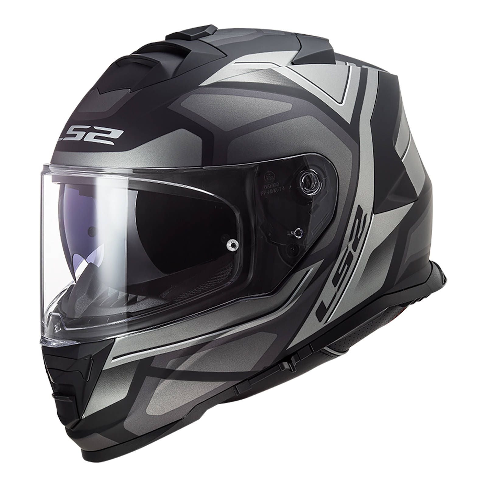 LS2 FF800 Storm Faster Helmet - Matte Black / Titanium (3XL) #LS2FF800FASMBT3XL