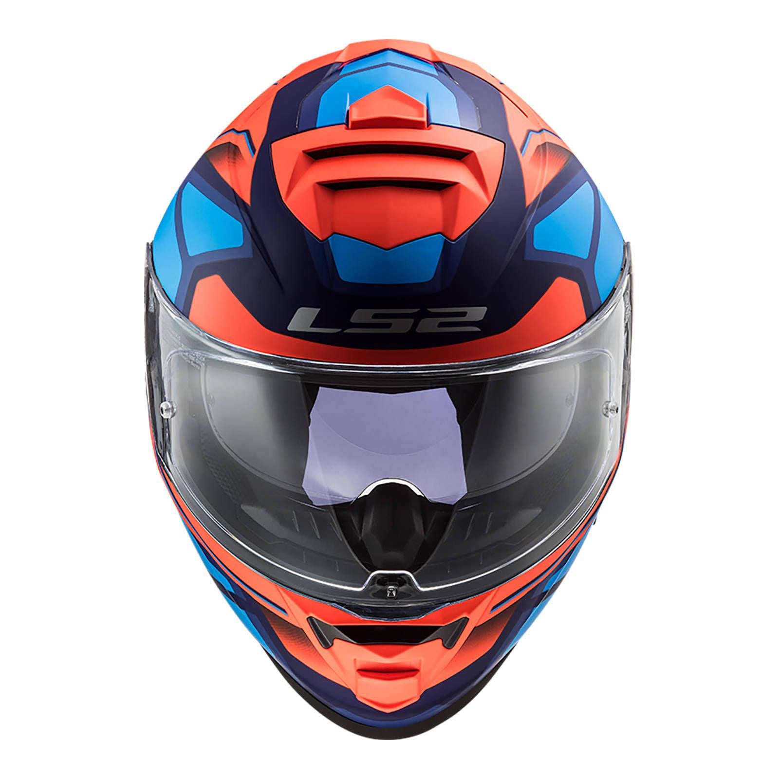 LS2 FF800 Storm Faster Helmet - Matte Fluro Orange / Blue (2XL)