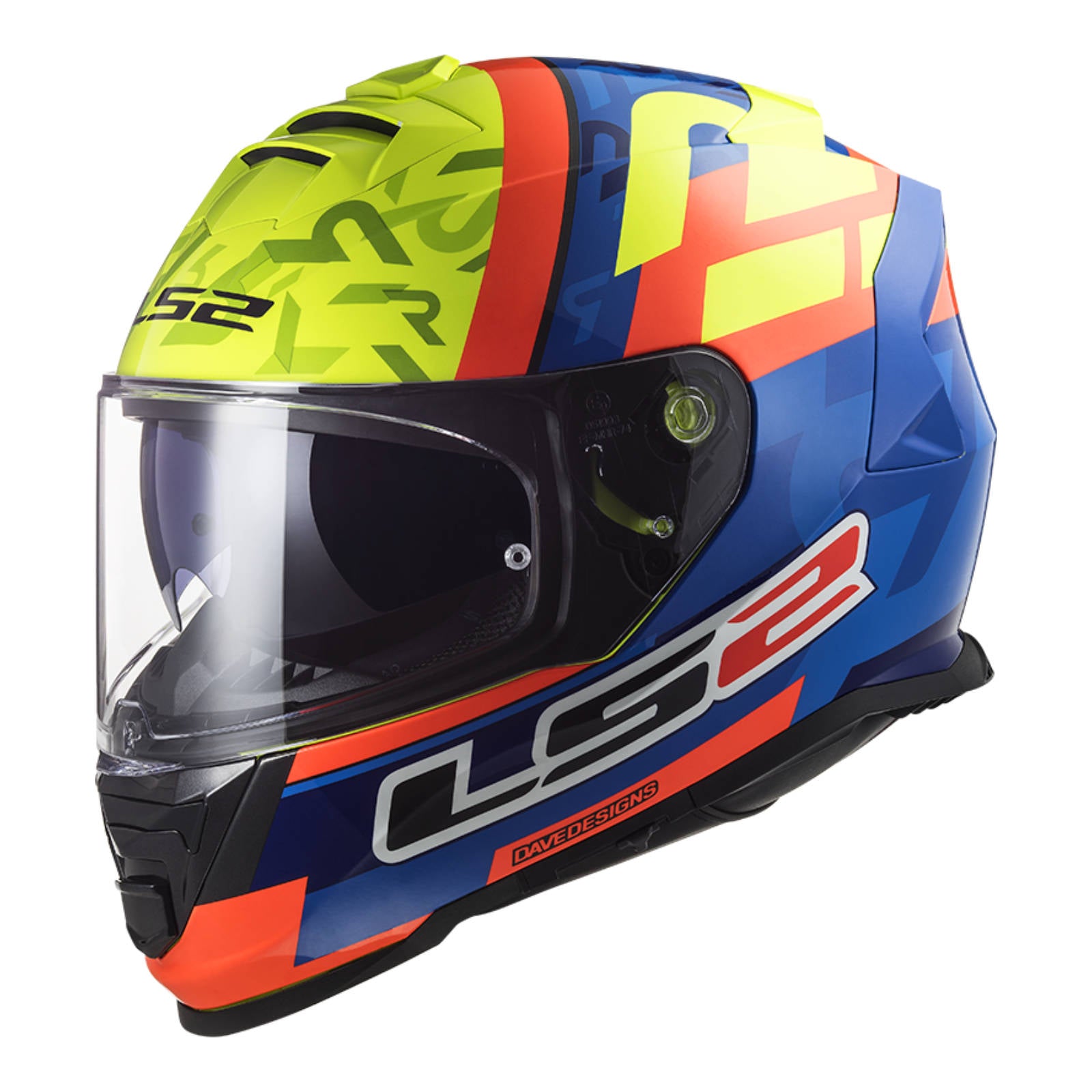 LS2 FF800 Storm Salvador Replica Helmet - Matte Yellow / Blue / Orange (S)
