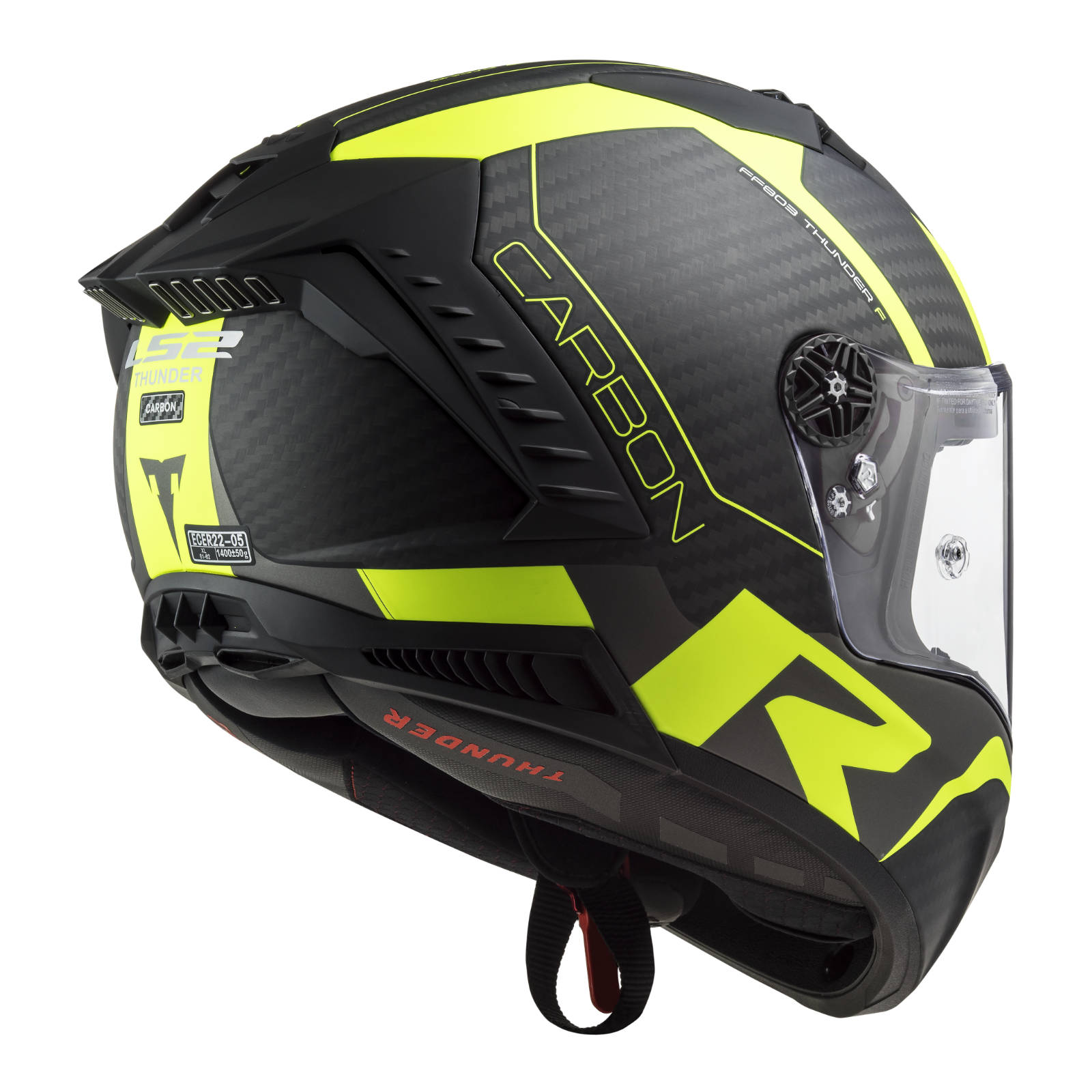 New LS2 Ff805C Thunder Carbon Helmet - Hi-Vis / Yellow (2XL) LS2FF805BLKHVY6K2XL