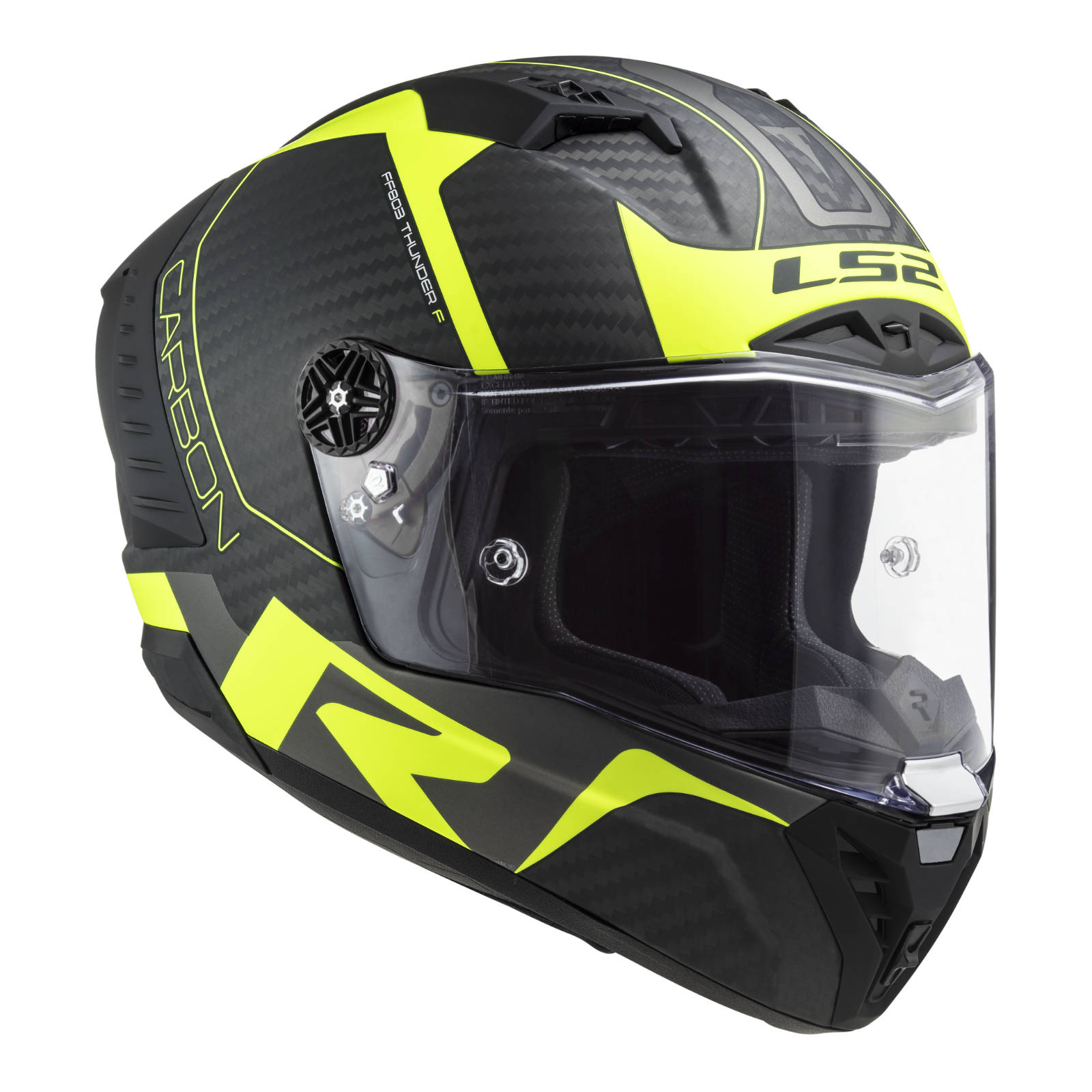 New LS2 FF805C Thunder Carbon Helmet - Hi-Vis / Yellow (L) #LS2FF805BLKHVY6KL