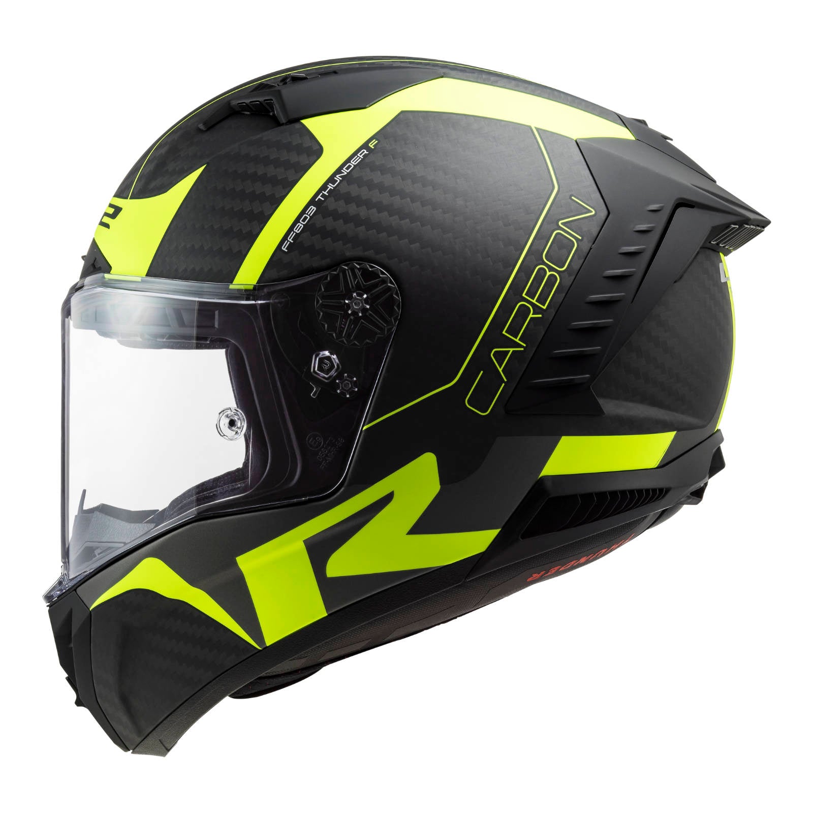 New LS2 FF805C Thunder Carbon Helmet - Hi-Vis / Yellow (XL) #LS2FF805BLKHVY6KXL