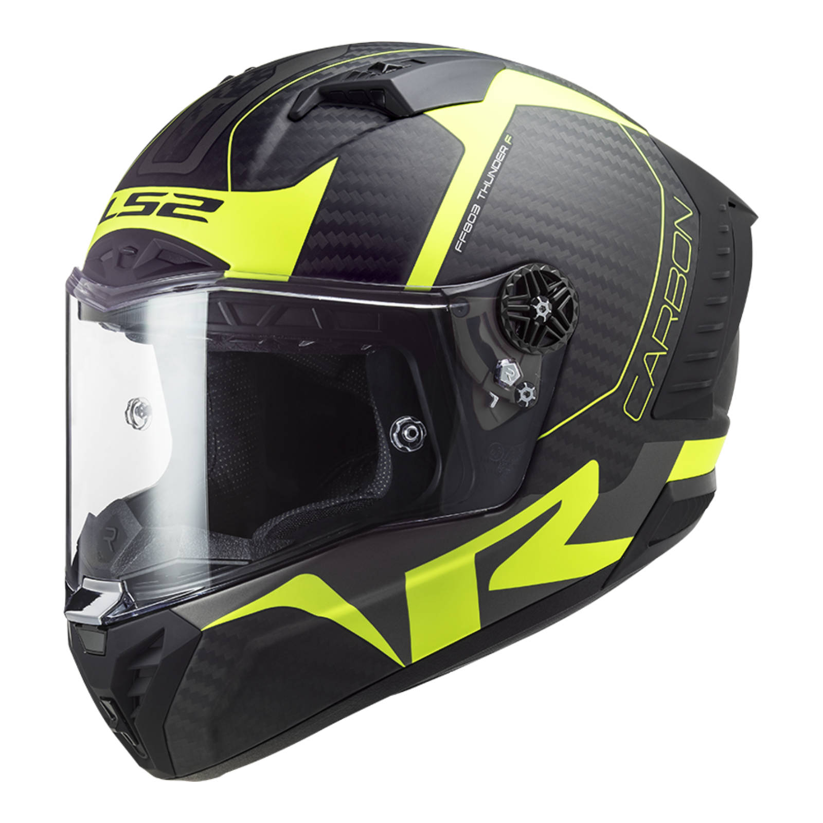 New LS2 FF805C Thunder Carbon Helmet - Hi-Vis / Yellow (XS) #LS2FF805BLKHVY6KXS | Australian Moto Spares