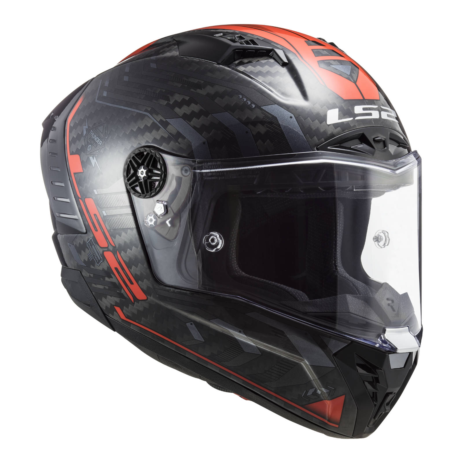 LS2 FF805 Thunder Carbon Sputnik Helmet - Gloss Metal / Red (L) #LS2FF805METREDL