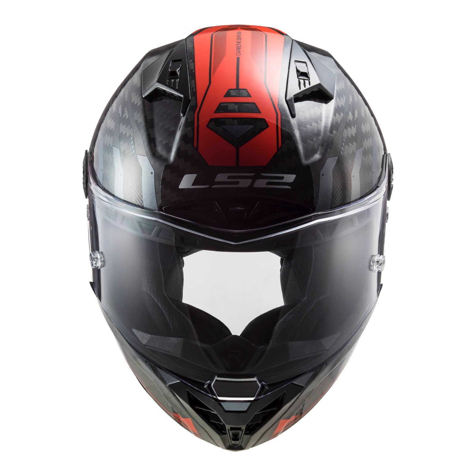 LS2 FF805 Thunder Carbon Sputnik Helmet - Gloss Metal / Red (S) #LS2FF805METREDS