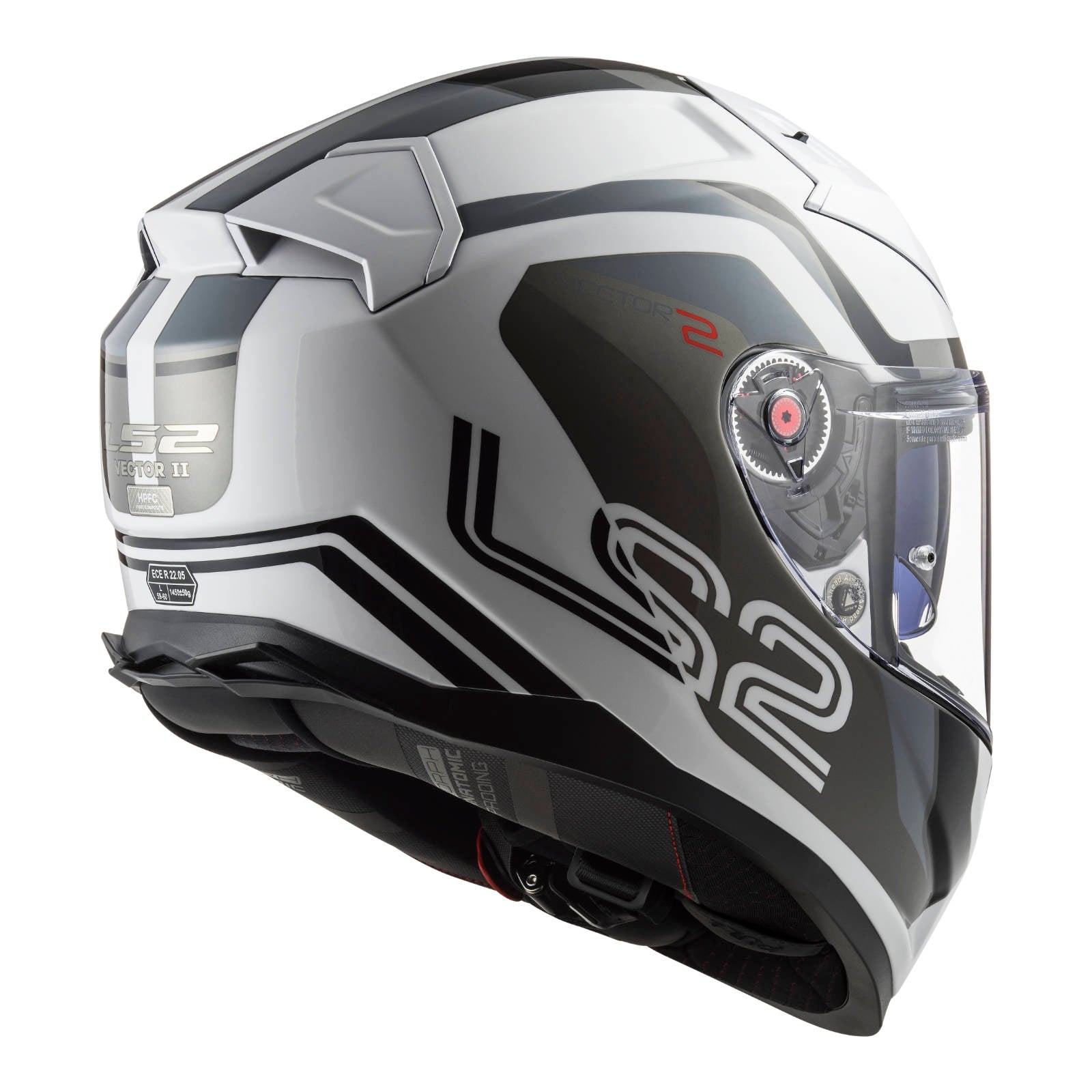 LS2 FF811 Vector II Metric Helmet - White / Titanium / Silver (2XL)