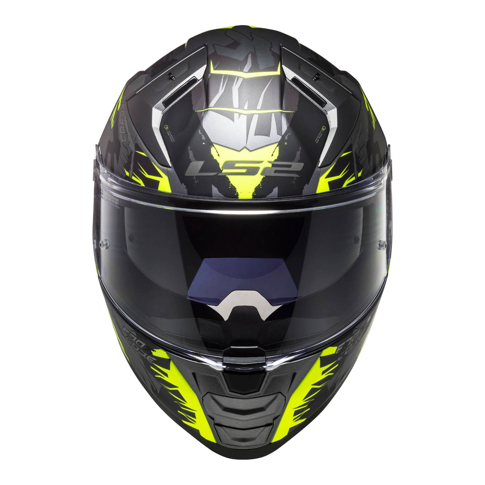 LS2 FF811 Vector II Techbot Helmet - Matte Titanium / Hi-Vis / Yellow (2XL)