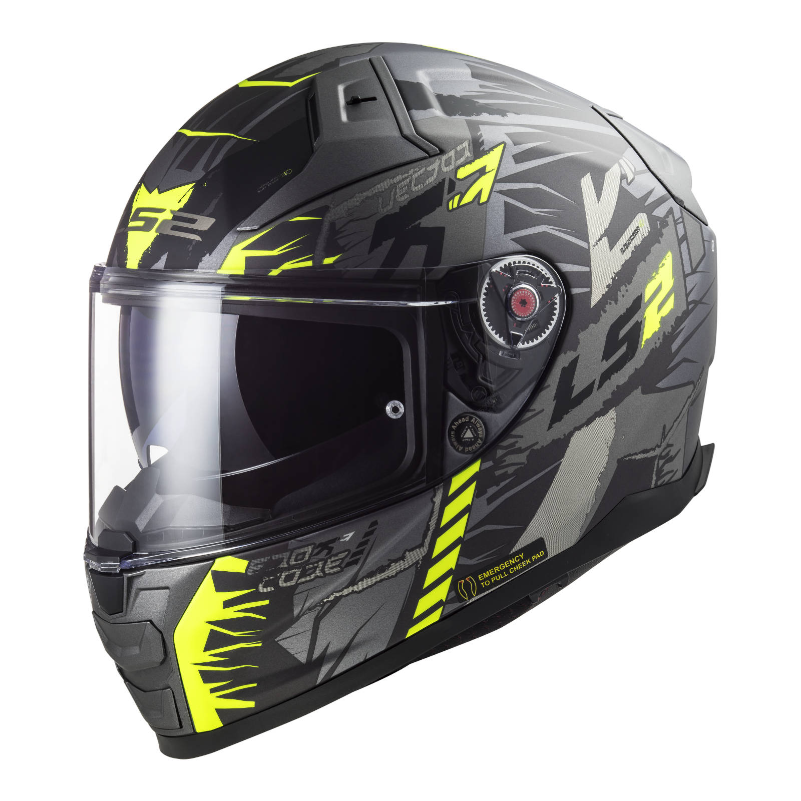 LS2 FF811 Vector II Techbot Helmet - Matte Titanium / Hi-Vis / Yellow (L)