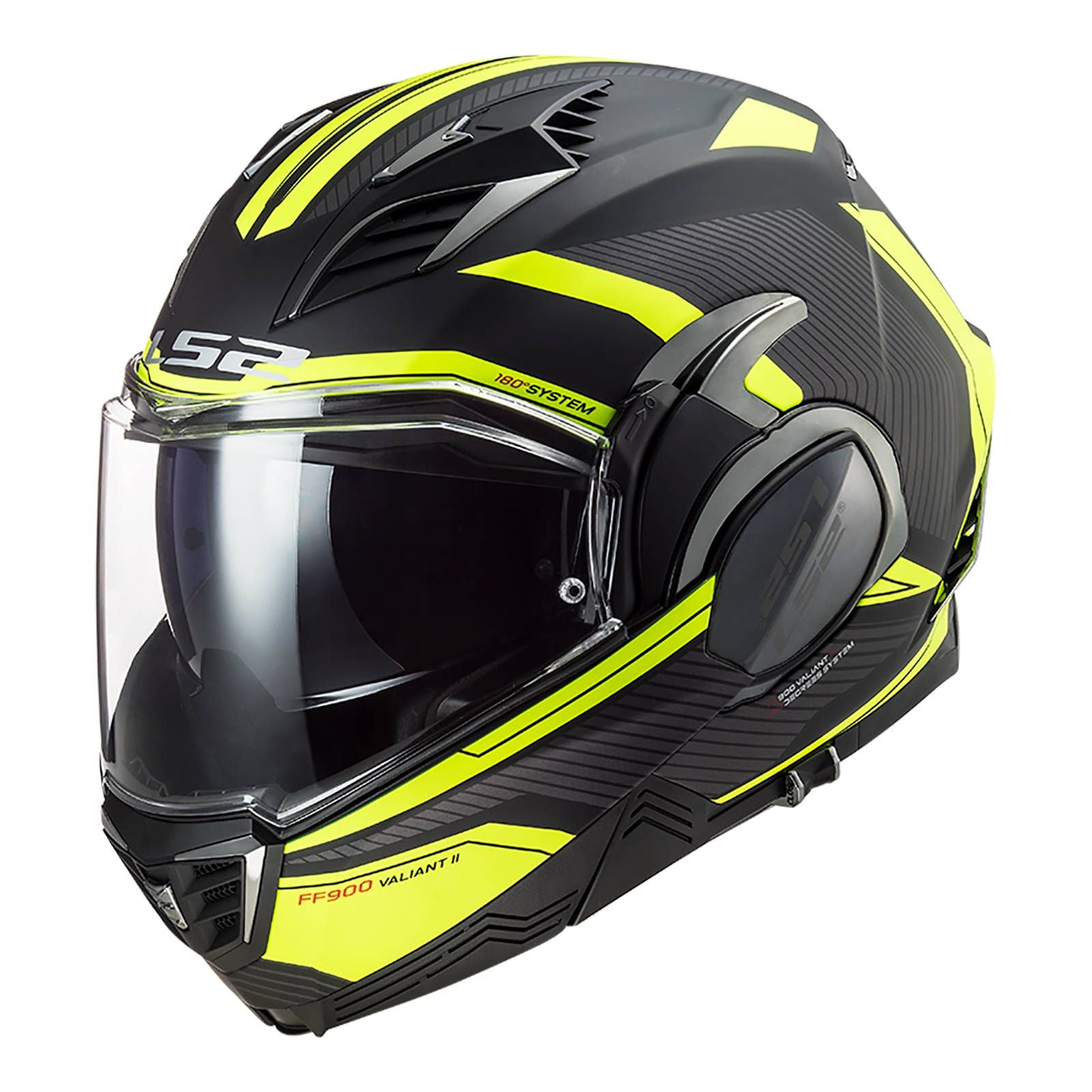 New LS2 FF900 Valiant II REVO Helmet - Matte Black / Hi-Vis (L) #LS2FF900REMBYL