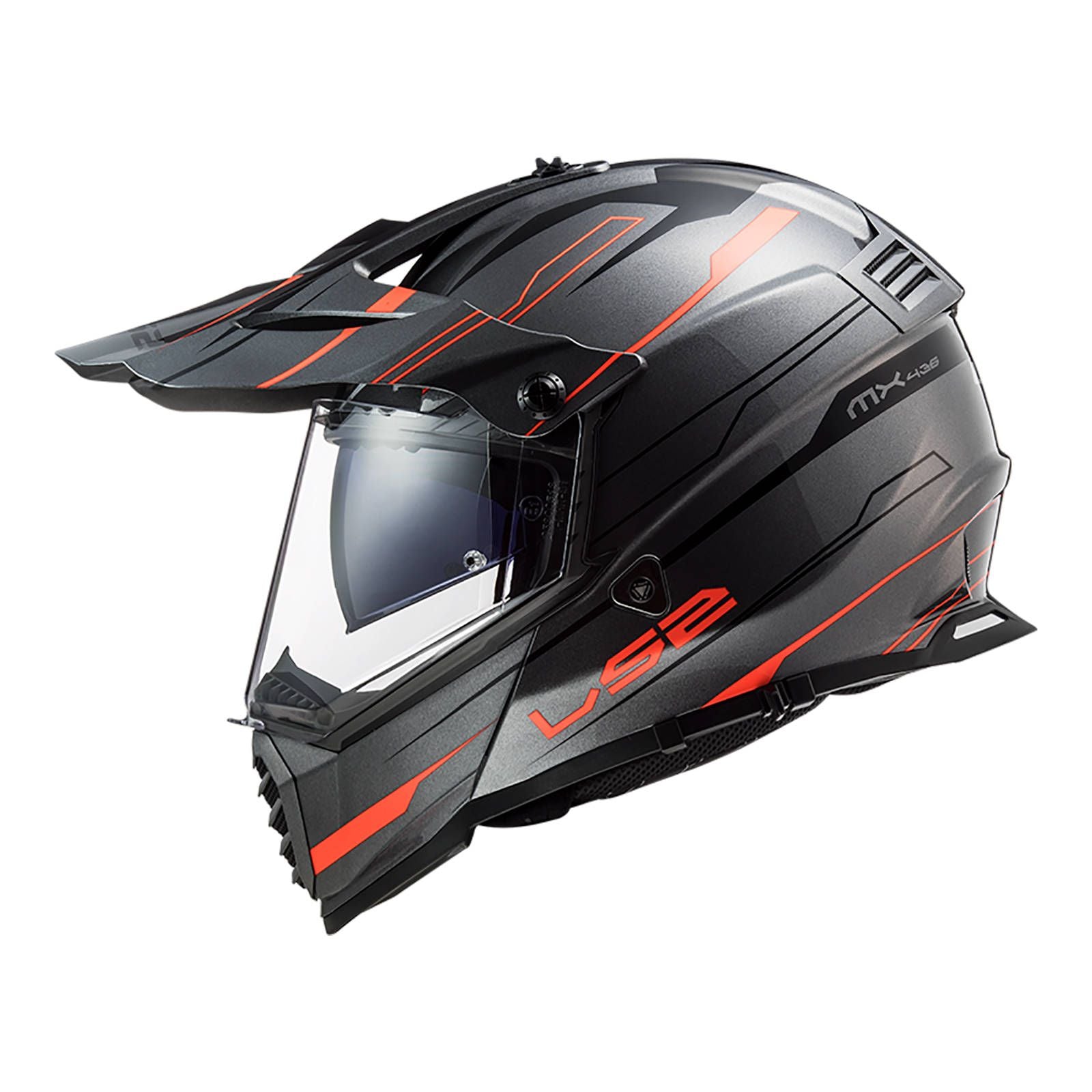 LS2 Pioneer Evo Knight Helmet - Titanium / Fluro Orange (2XL) #LS2MX436EKNTO2XL