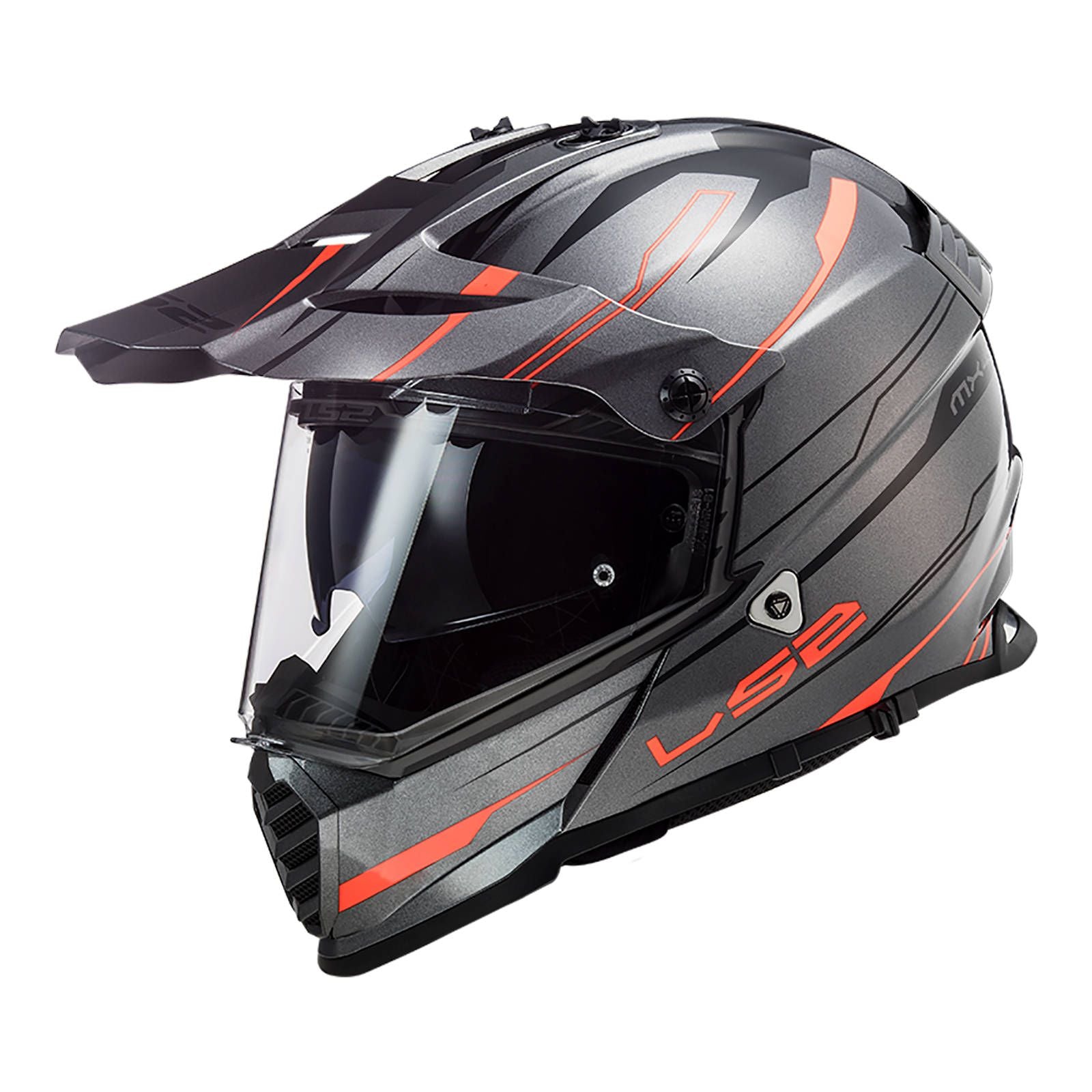 LS2 Pioneer Evo Knight Helmet - Titanium / Fluro Orange (2XL) #LS2MX436EKNTO2XL