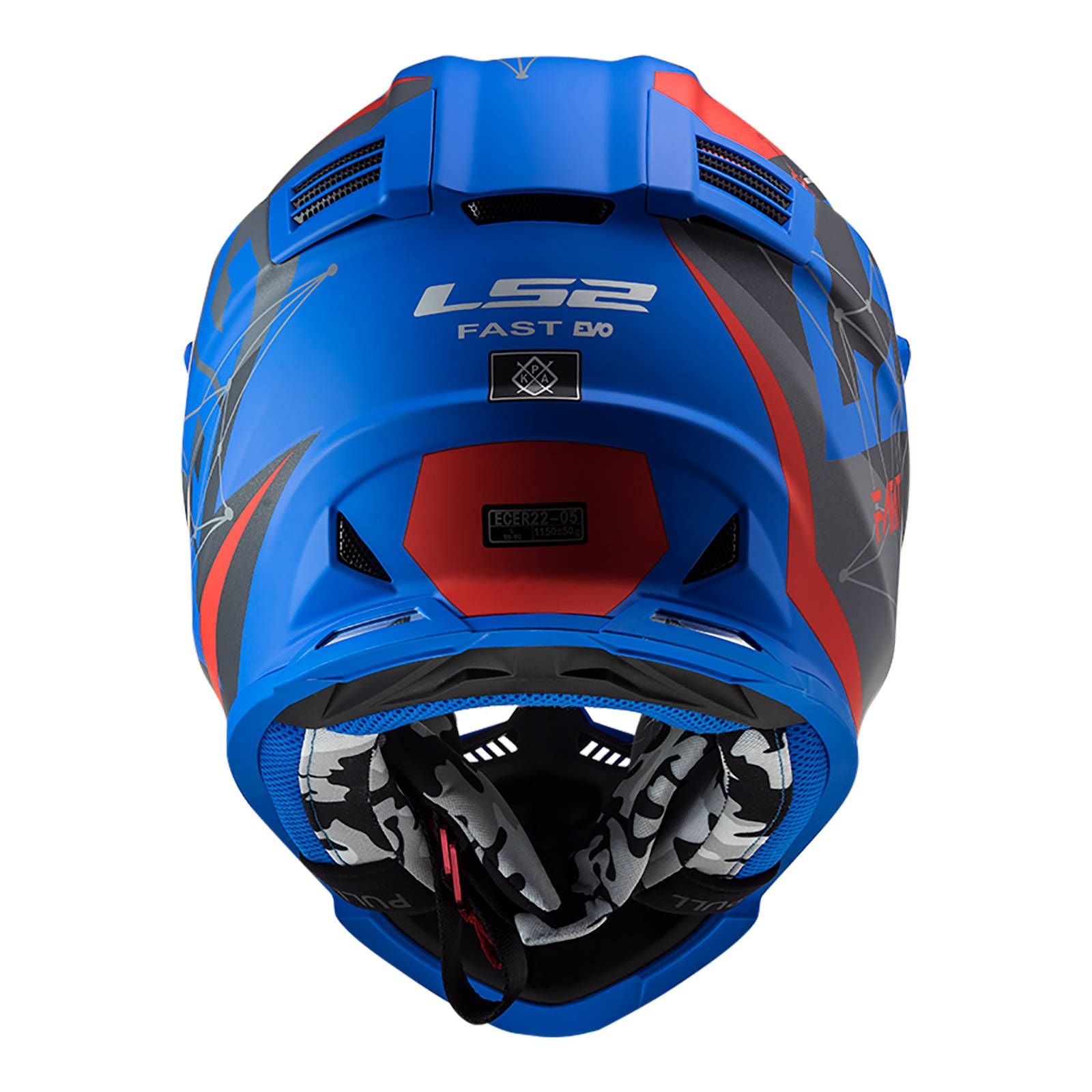 New LS2 MX437 Fast EVO Alpha Helmet - Matte Blue / Red (2XL) #LS2MX437ALMBR2XL