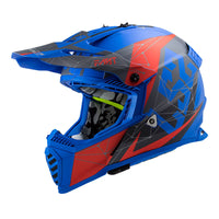 New LS2 MX437 Fast EVO Alpha Helmet - Matte Blue / Red (2XL) #LS2MX437ALMBR2XL