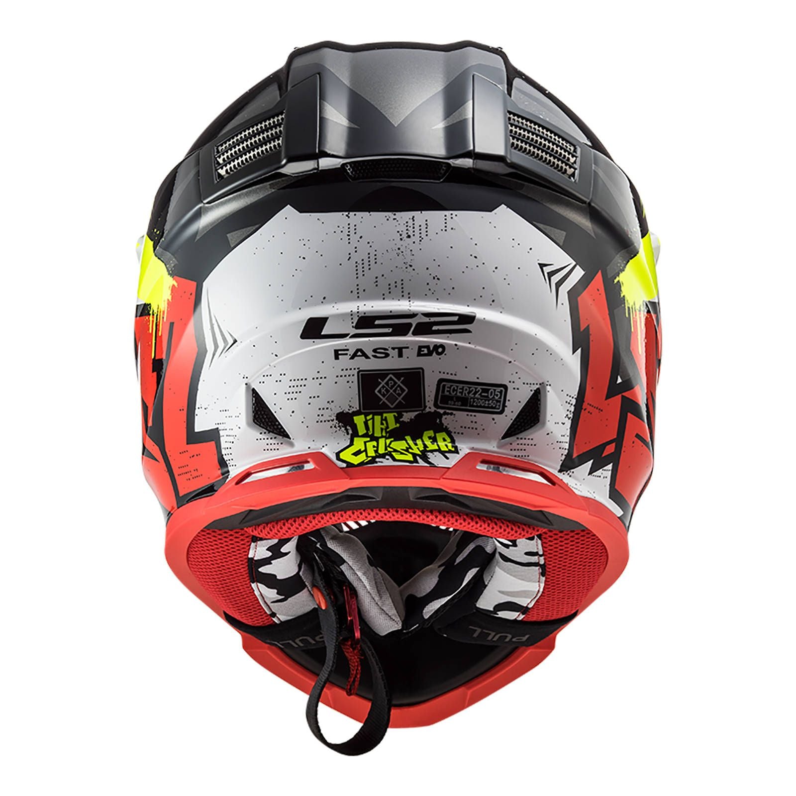 LS2 MX437 Fast EVO Crusher Helmet - Black / Red / Grey (2XL) #LS2MX437CRBRG2XL