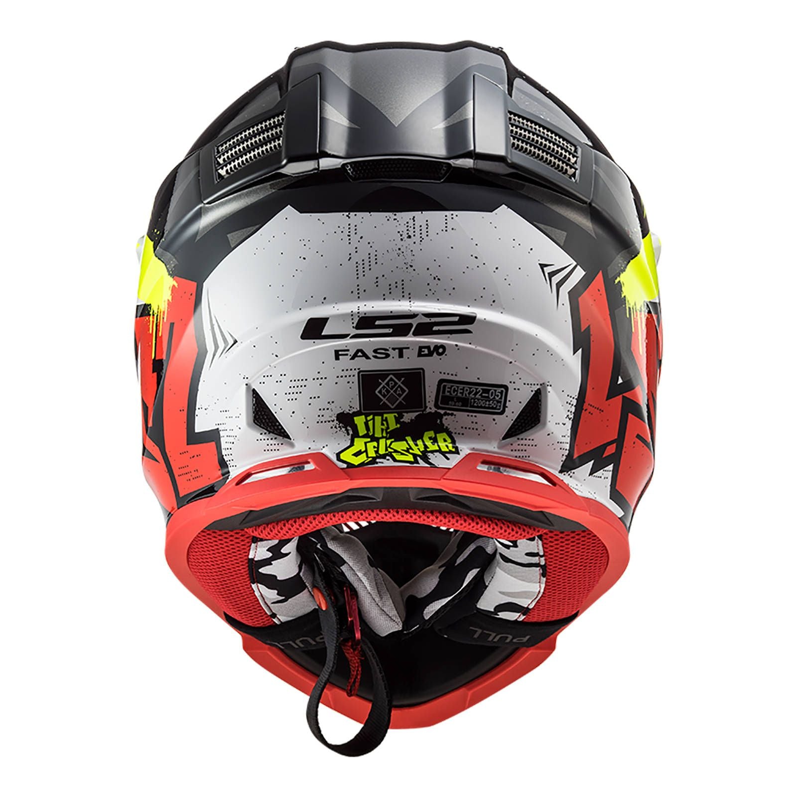 New LS2 MX437 Fast EVO Crusher Helmet - Black / Red / Grey (L) #LS2MX437CRBRGL