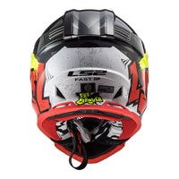 New LS2 MX437 Fast EVO Crusher Helmet - Black / Red / Grey (M) #LS2MX437CRBRGM
