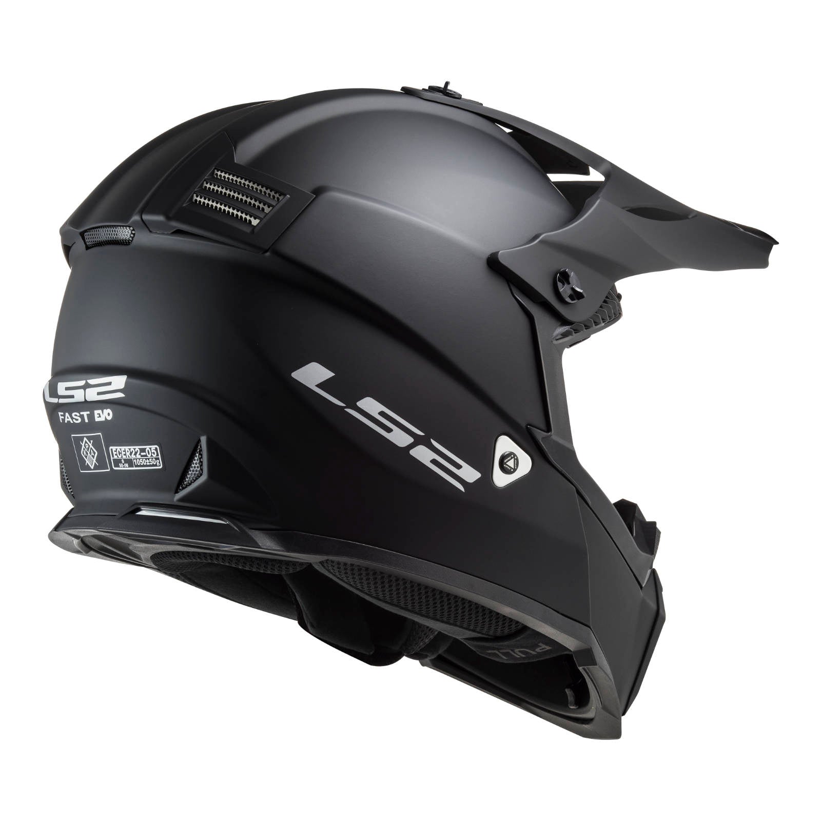 New LS2 MX437J Fast EVO Mini Helmet - Matte Black (YOUTH L) #LS2MX437JBLKL