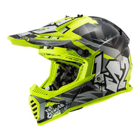 New LS2 MX437J FAST MINI EVO CRUSHER BLK//GRY//HI-VIS YEL YL LS2MX437JCRBYYL