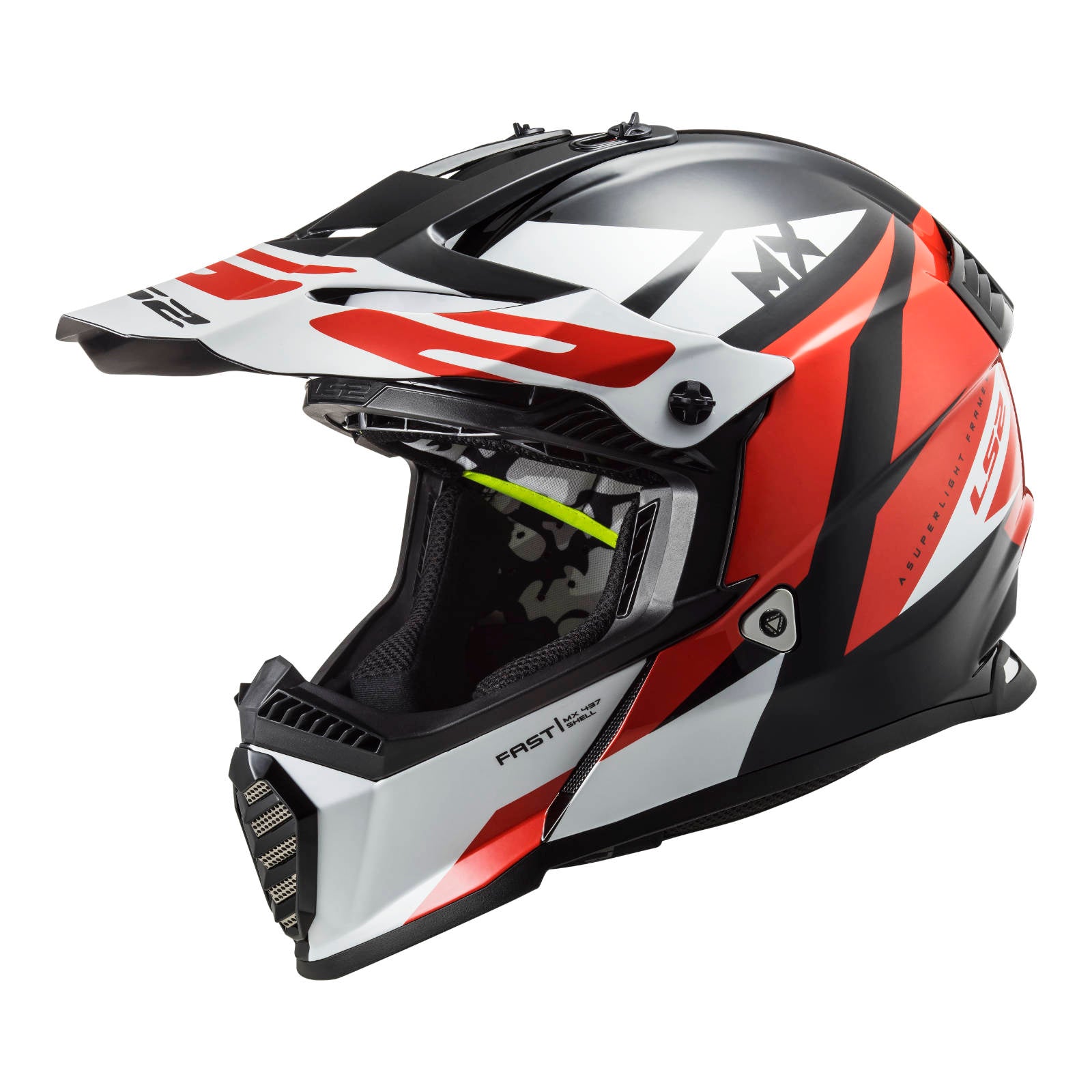 LS2 MX437J Fast EVO Strike Mini Helmet - Black / White / Red (YOUTH M) | Australian Moto Spares