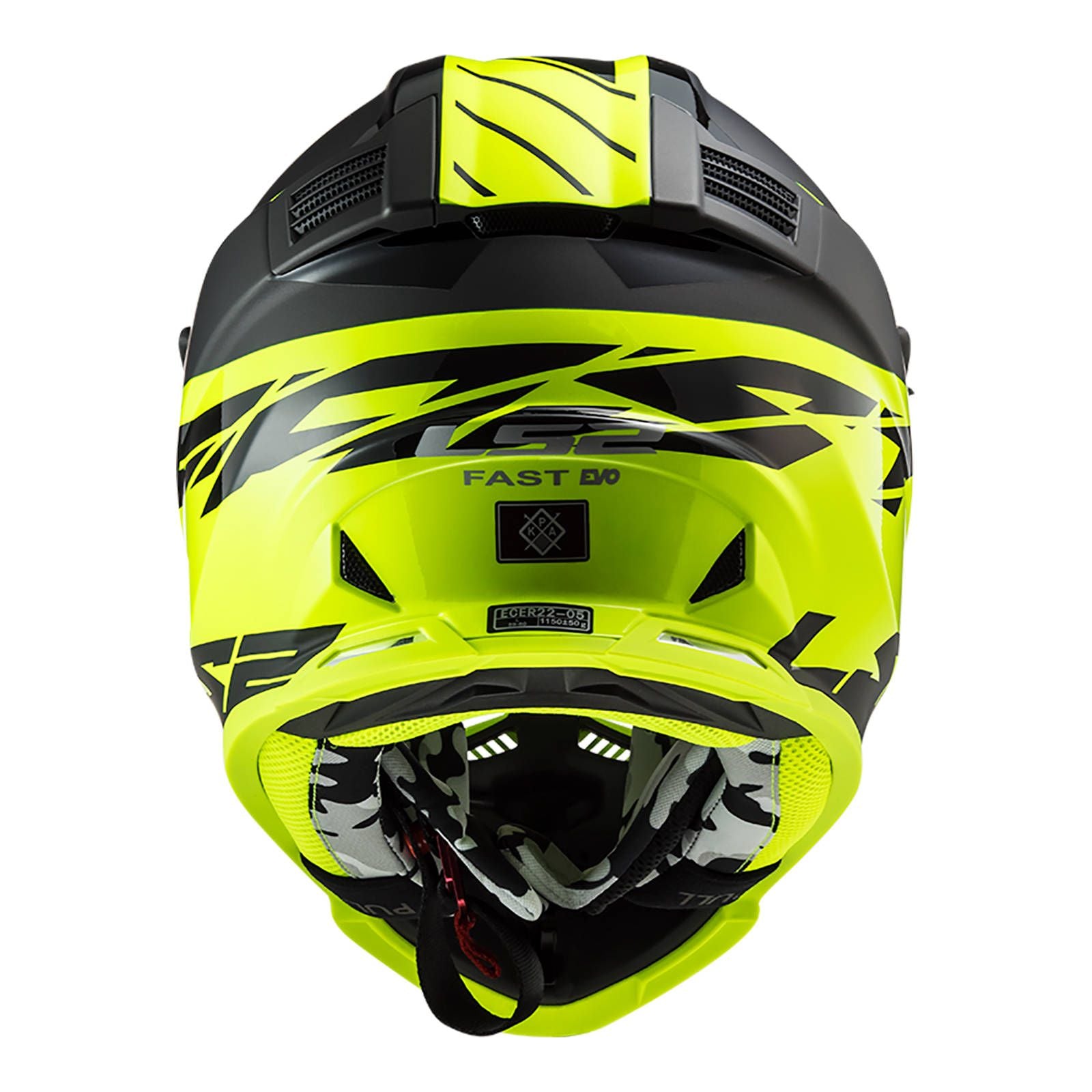 New LS2 MX437 Fast EVO Roar Helmet - Black / Hi-Vis (XS) #LS2MX437ROMBYXS