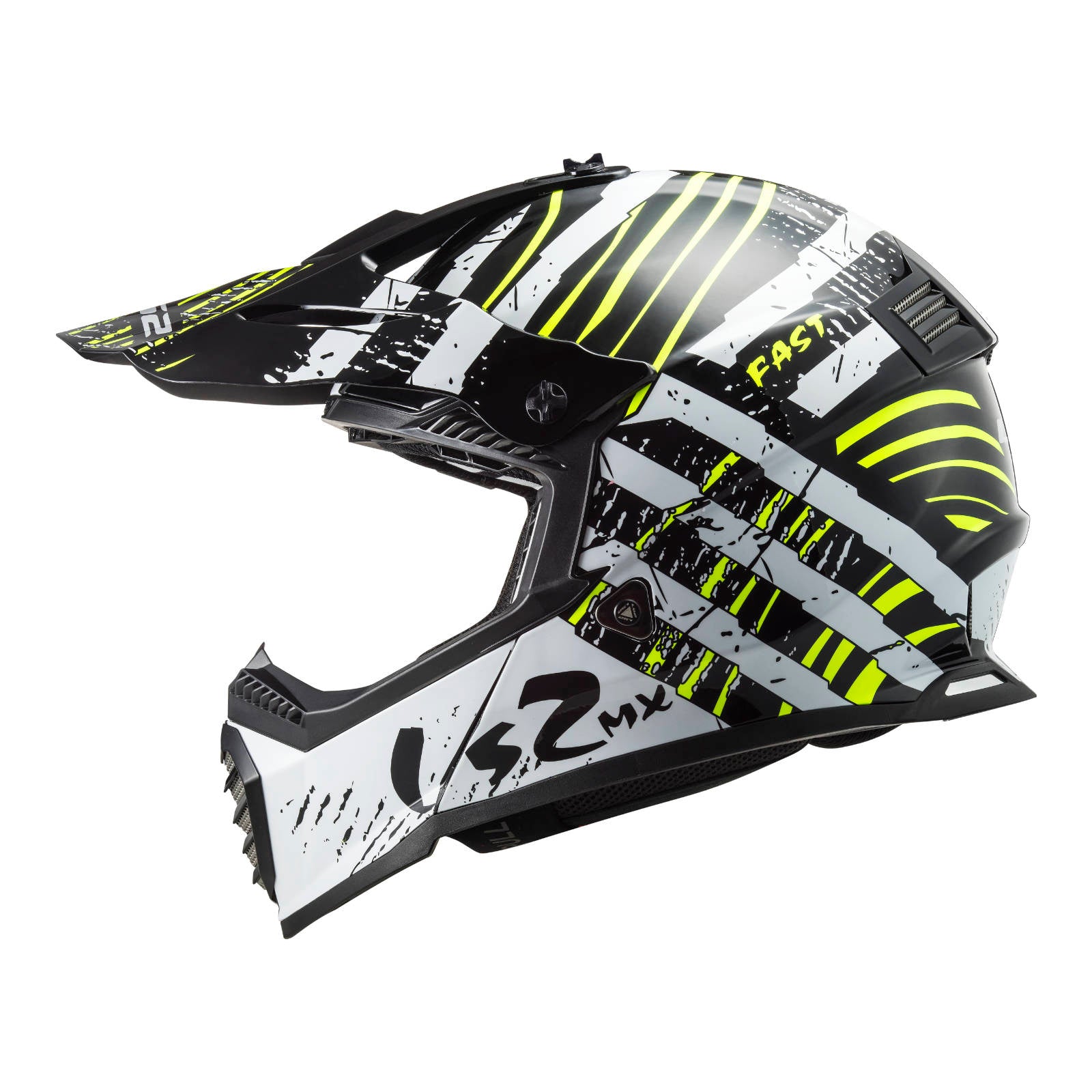 New LS2 MX437 Fast EVO Verve Helmet - Black / White (L) #LS2MX437VERVEL