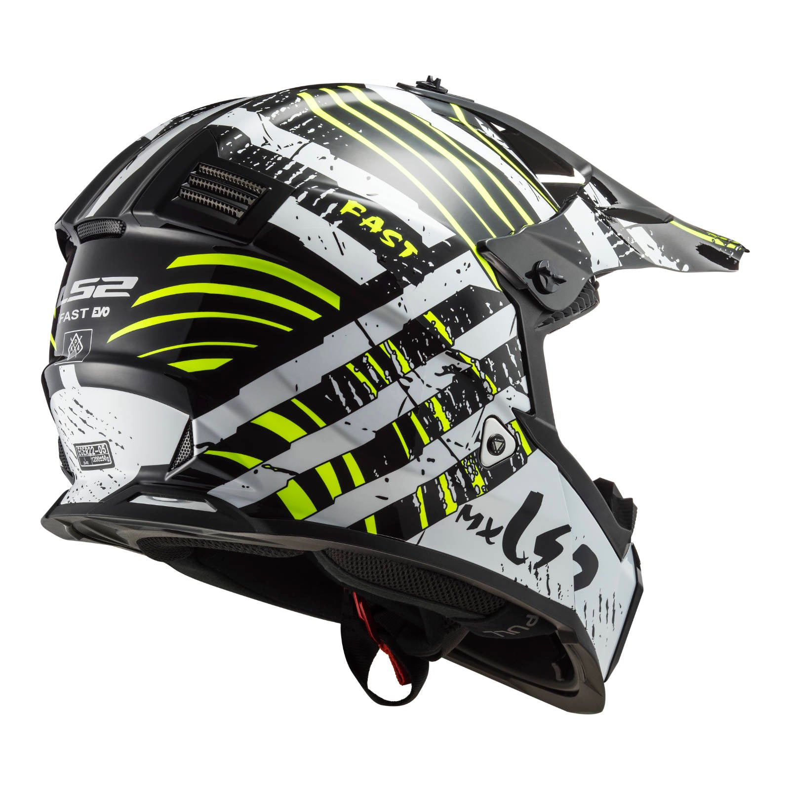 New LS2 MX437 Fast EVO Verve Helmet - Black / White (L) #LS2MX437VERVEL