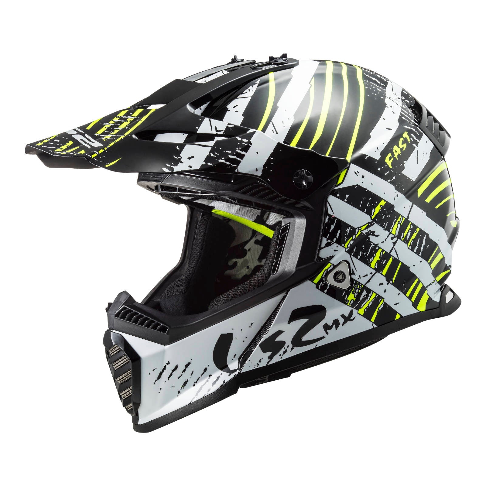 New LS2 MX437 Fast EVO Verve Helmet - Black / White (S) #LS2MX437VERVES | Australian Moto Spares