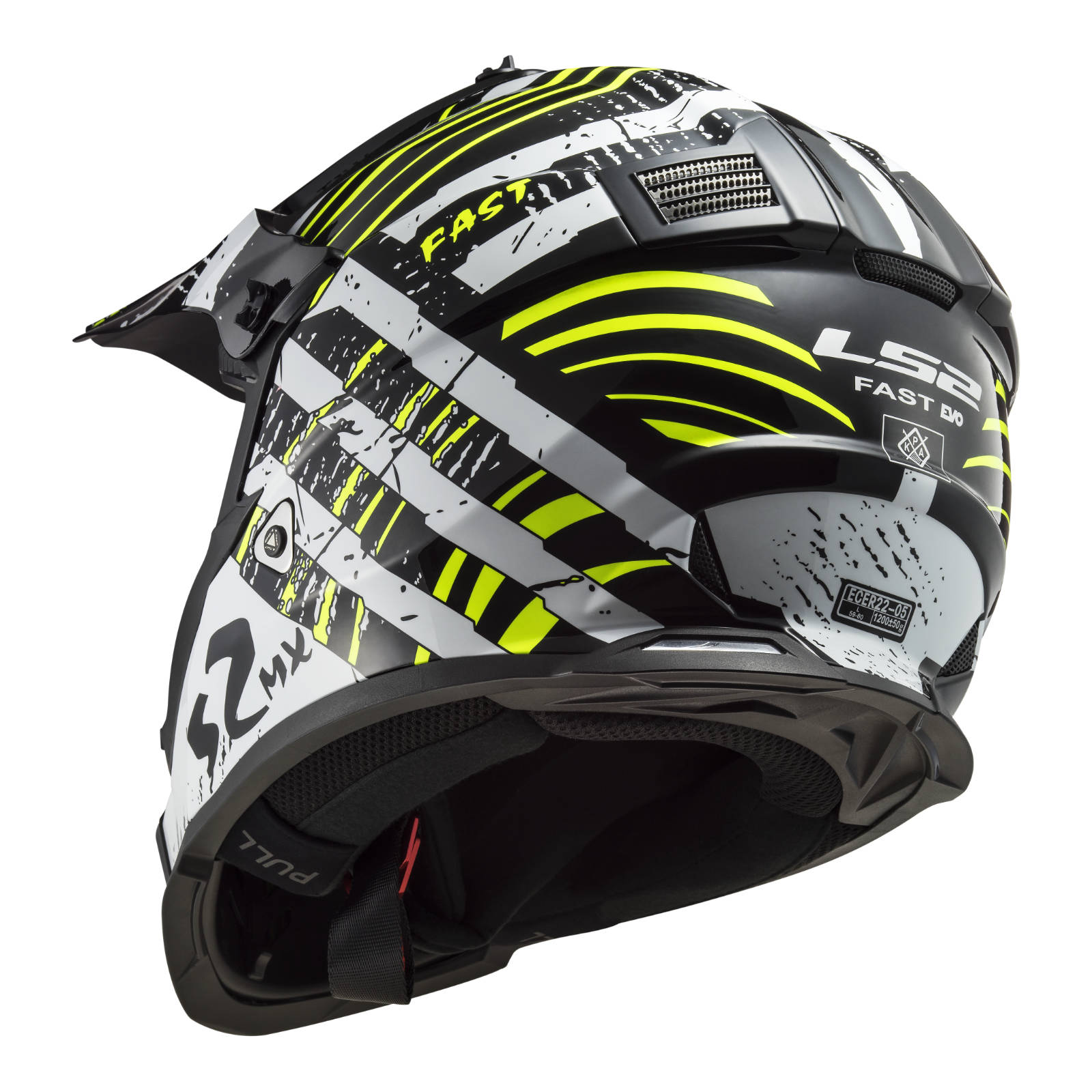 New LS2 MX437 Fast EVO Verve Helmet - Black / White (S) #LS2MX437VERVES