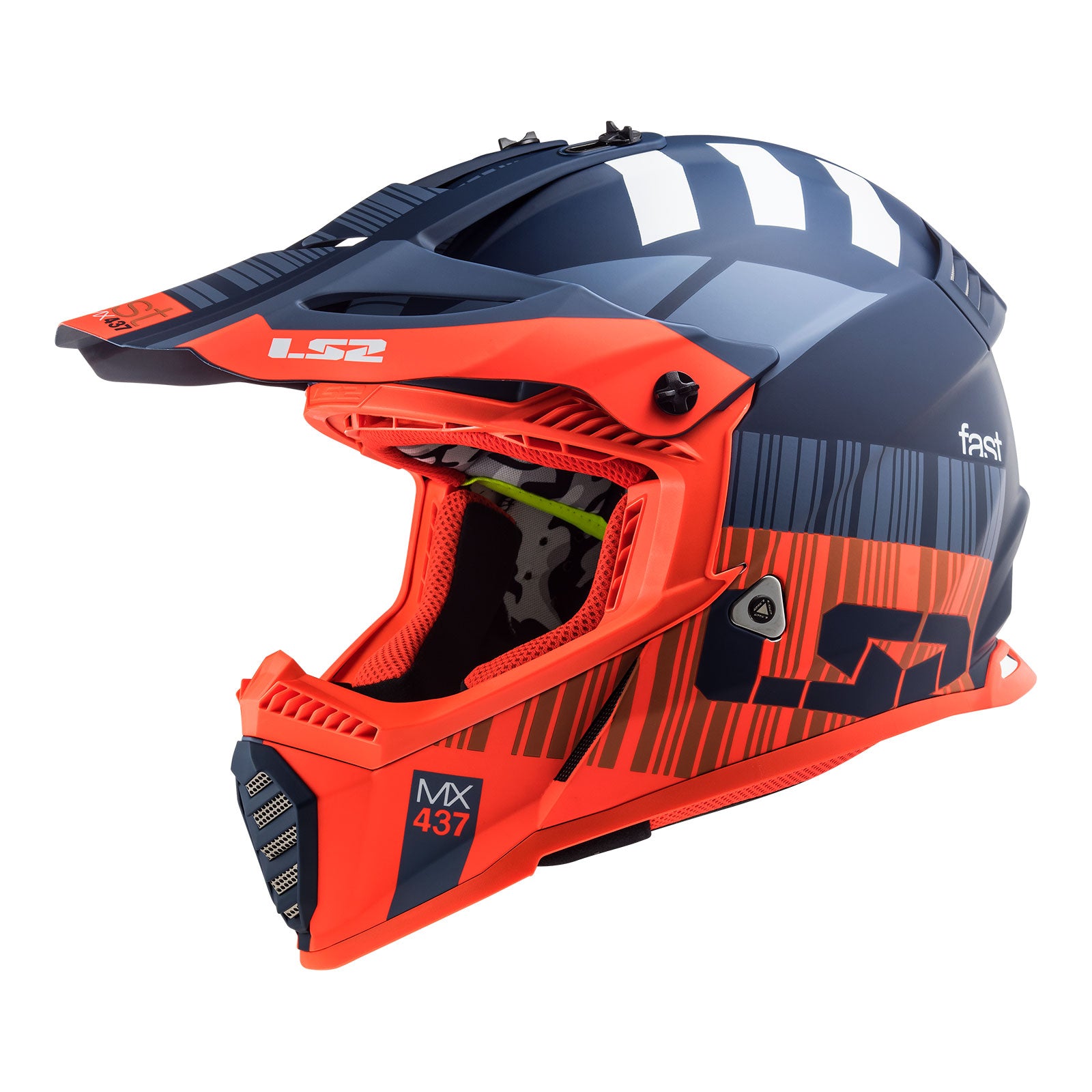 New LS2 MX437 Fast EVO Xcode Helmet Matte Blue / Orange (S) #LS2MX437XCOBOS | Australian Moto Spares