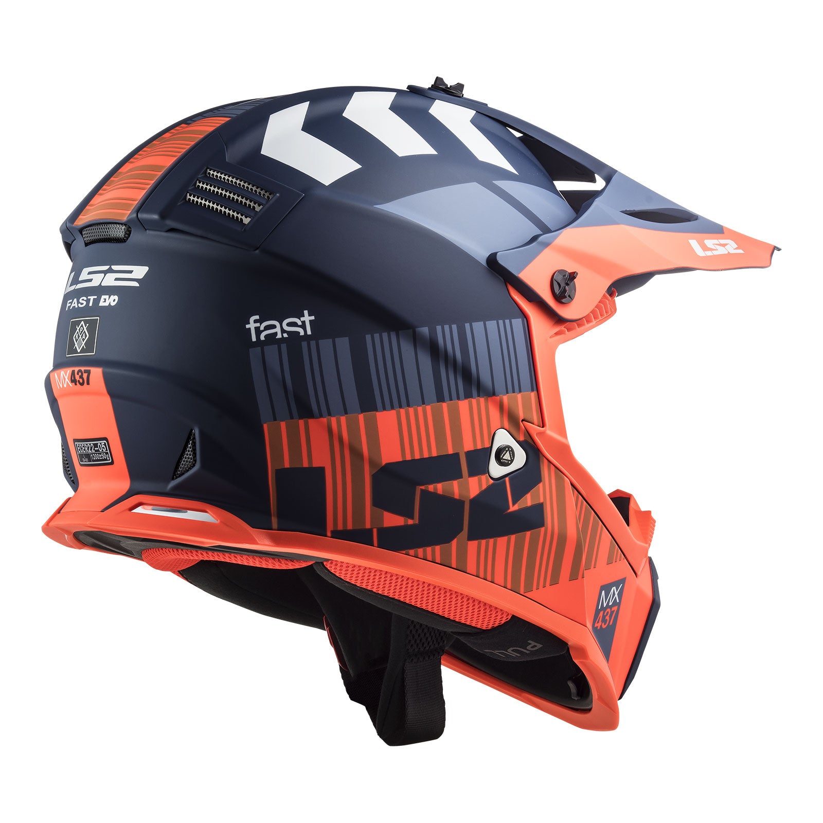 New LS2 MX437 Fast EVO Xcode Helmet Matte Blue / Orange (XS) #LS2MX437XCOBOXS