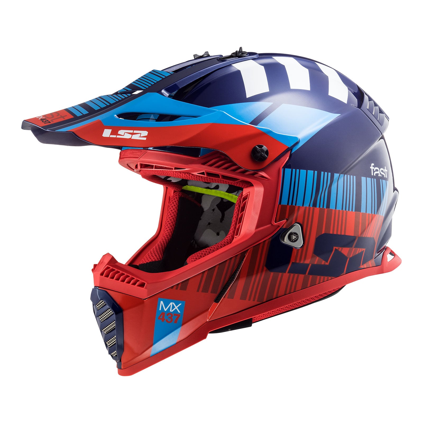 New LS2 MX437 Fast EVO Xcode Helmet - Red / Blue (3XL) #LS2MX437XCORB3XL | Australian Moto Spares