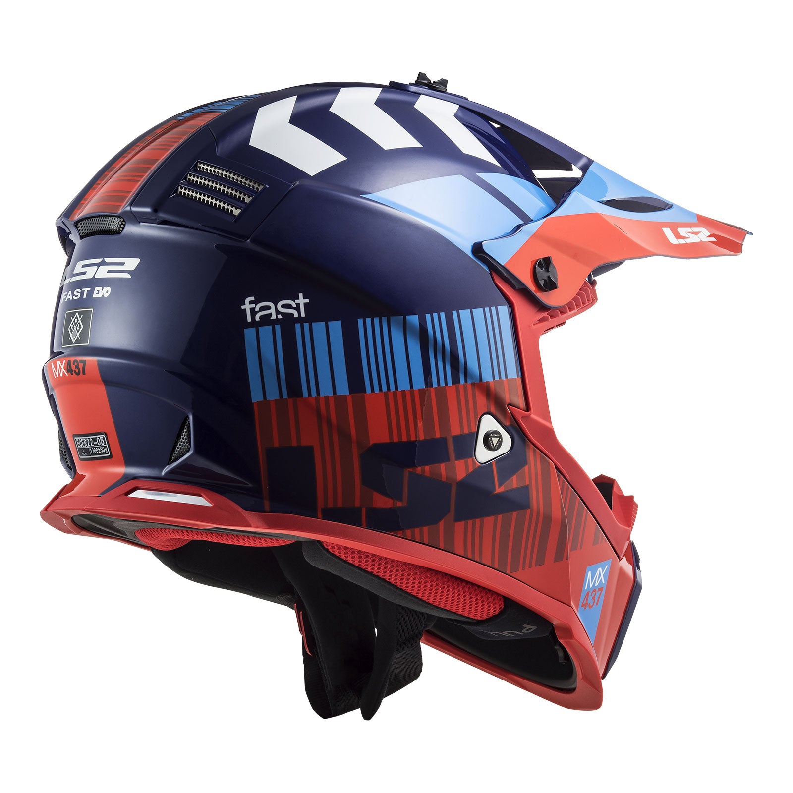 New LS2 MX437 Fast EVO Xcode Helmet - Red / Blue (L) #LS2MX437XCORBL