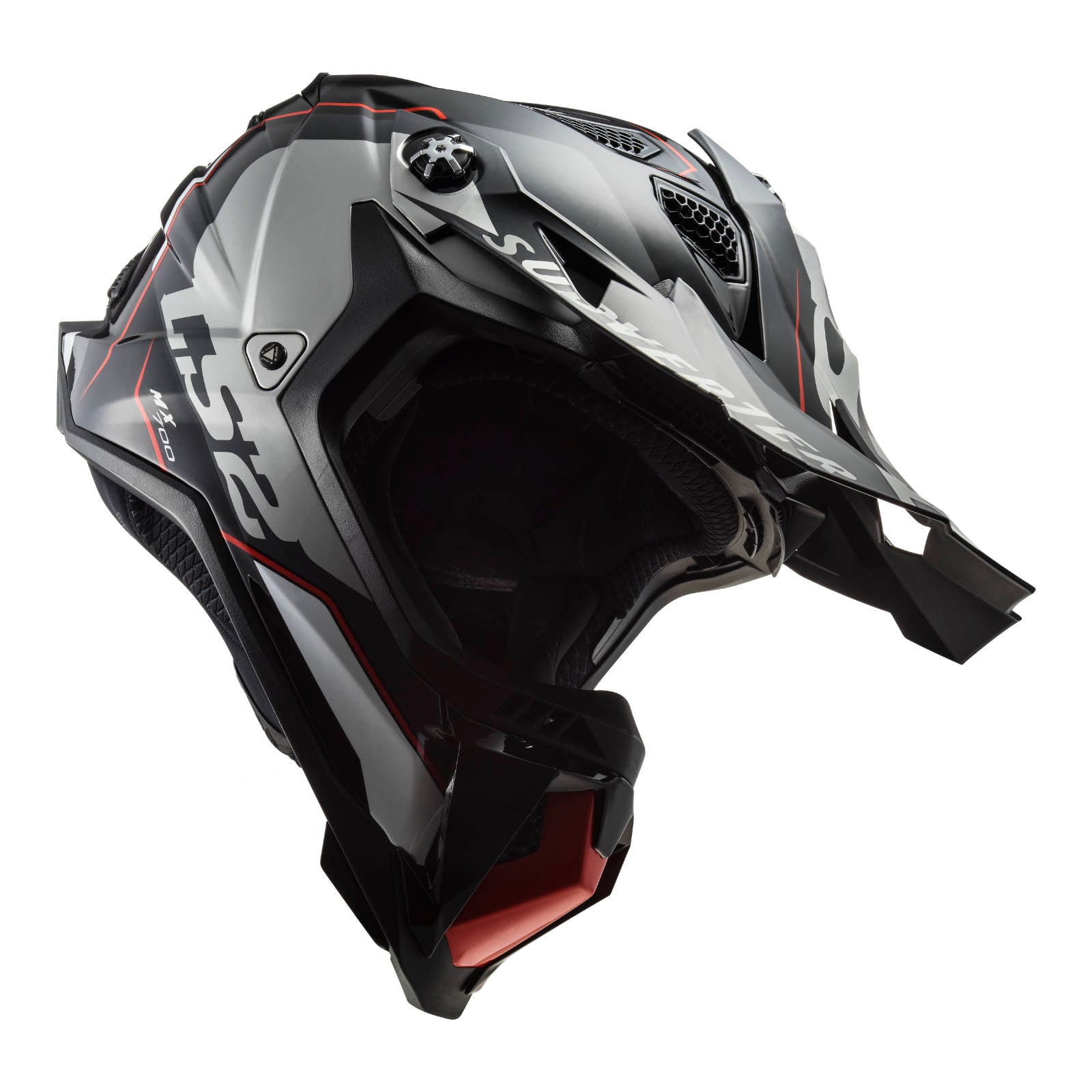 LS2 MX700 Subverter EVO Arched Helmet - Black / Titanium / Silver (2XL)