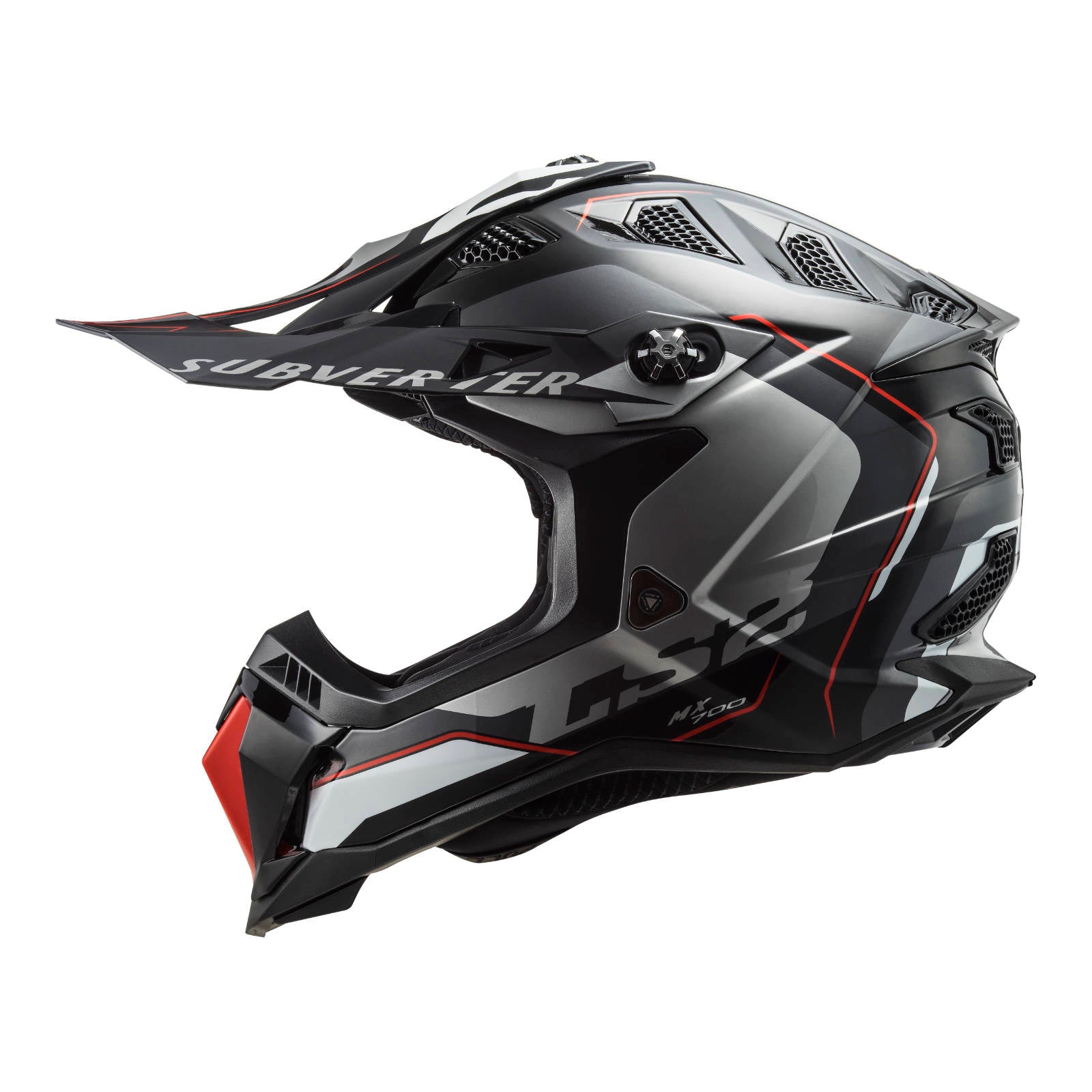 LS2 MX700 Subverter EVO Arched Helmet - Black / Titanium / Silver (M)