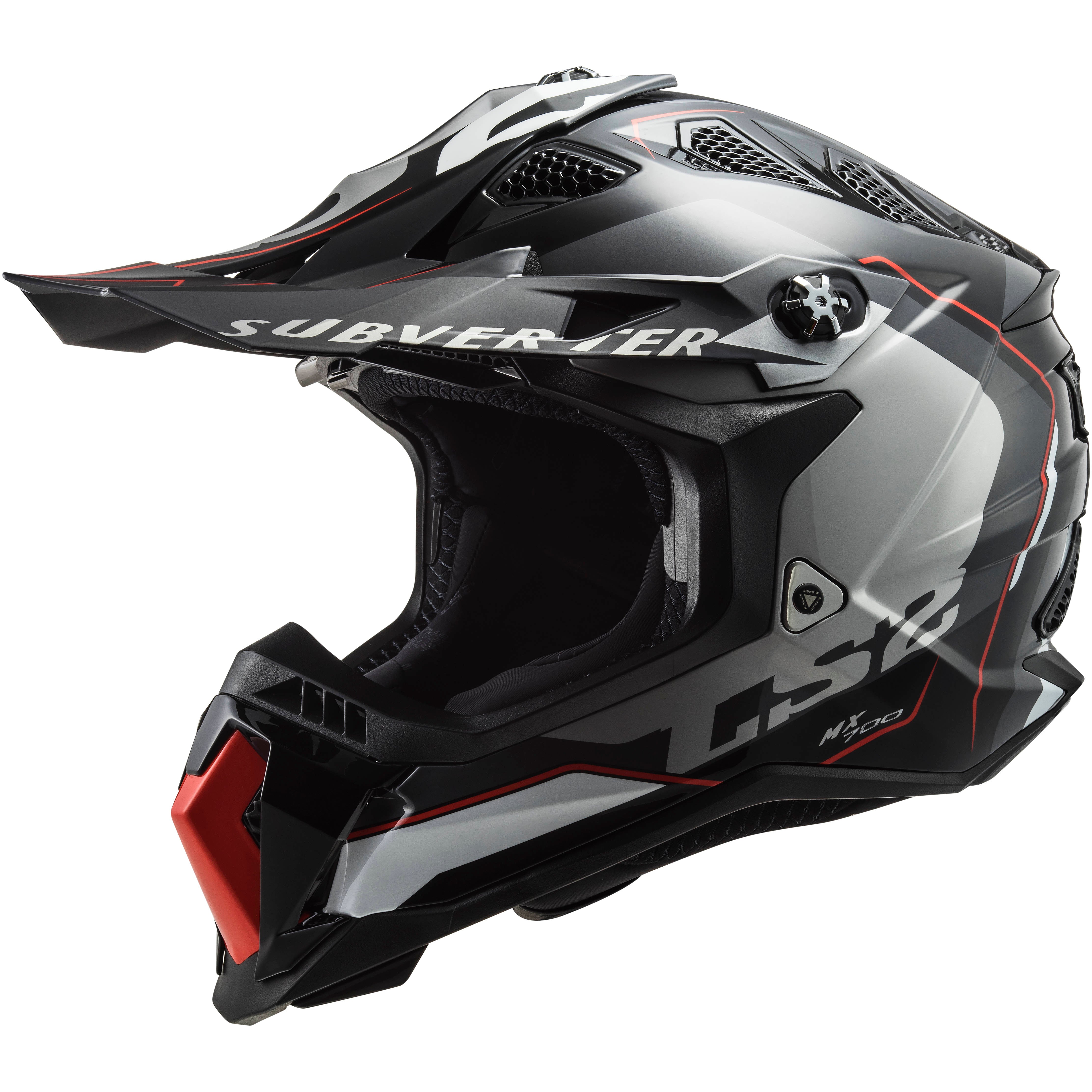 LS2 MX700 Subverter EVO Arched Helmet - Black / Titanium / Silver (S)