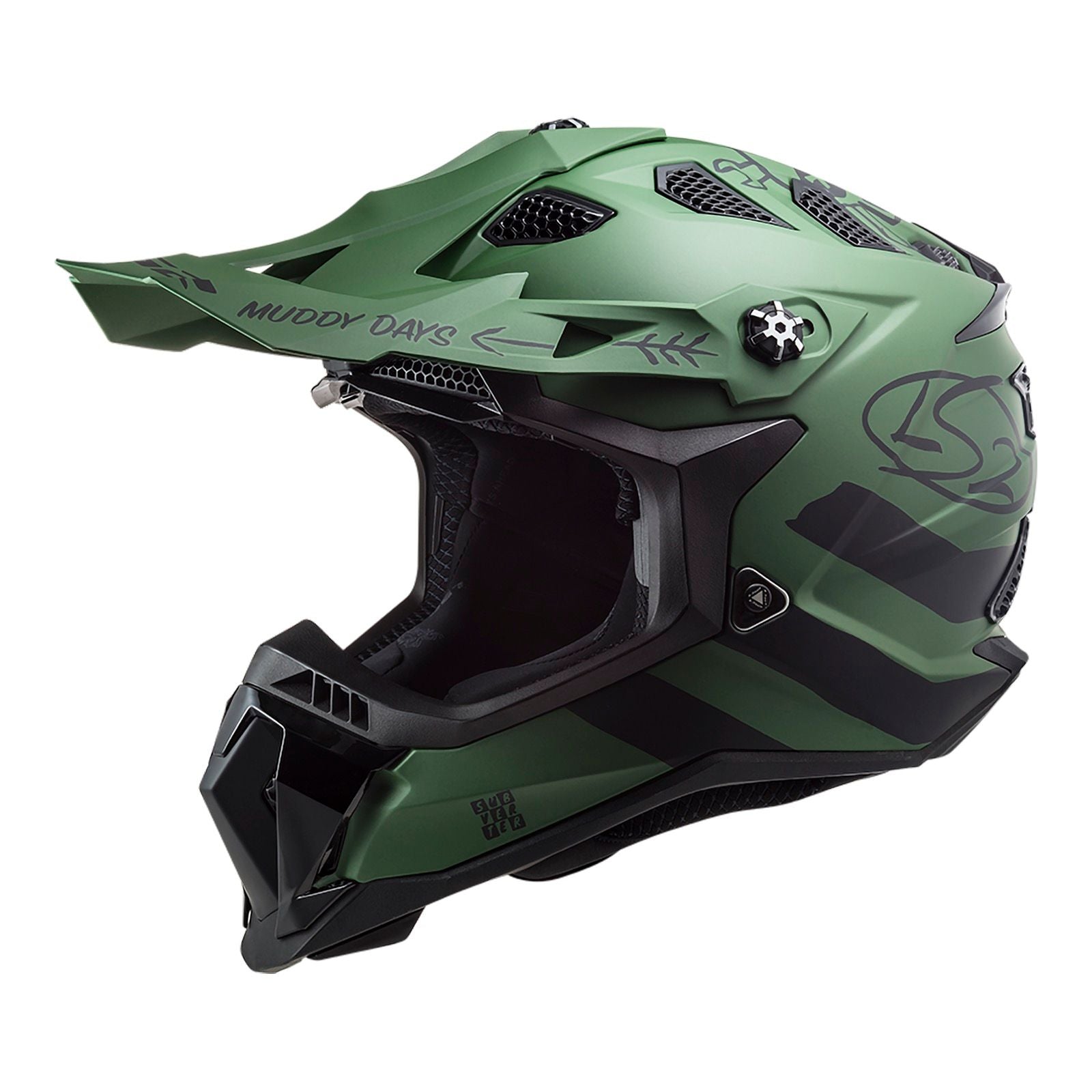 LS2 MX700 Subverter EVO Cargo Helmet - Matte Green / Black (2XL)