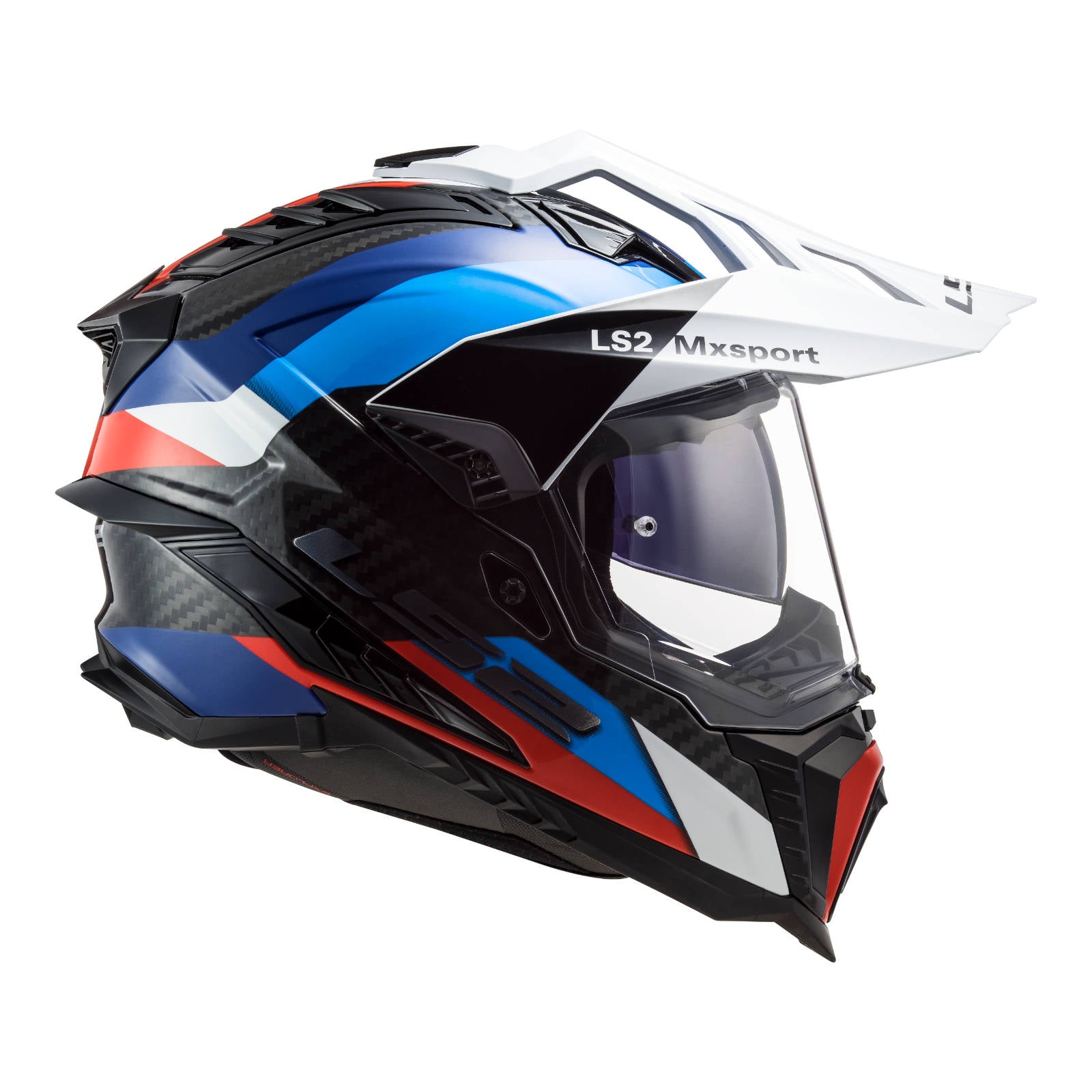 LS2 Mx701 Explorer Carbon Frontier Helmet Black/Blue 2XL LS2MX701EXPCBLKTIT2XL