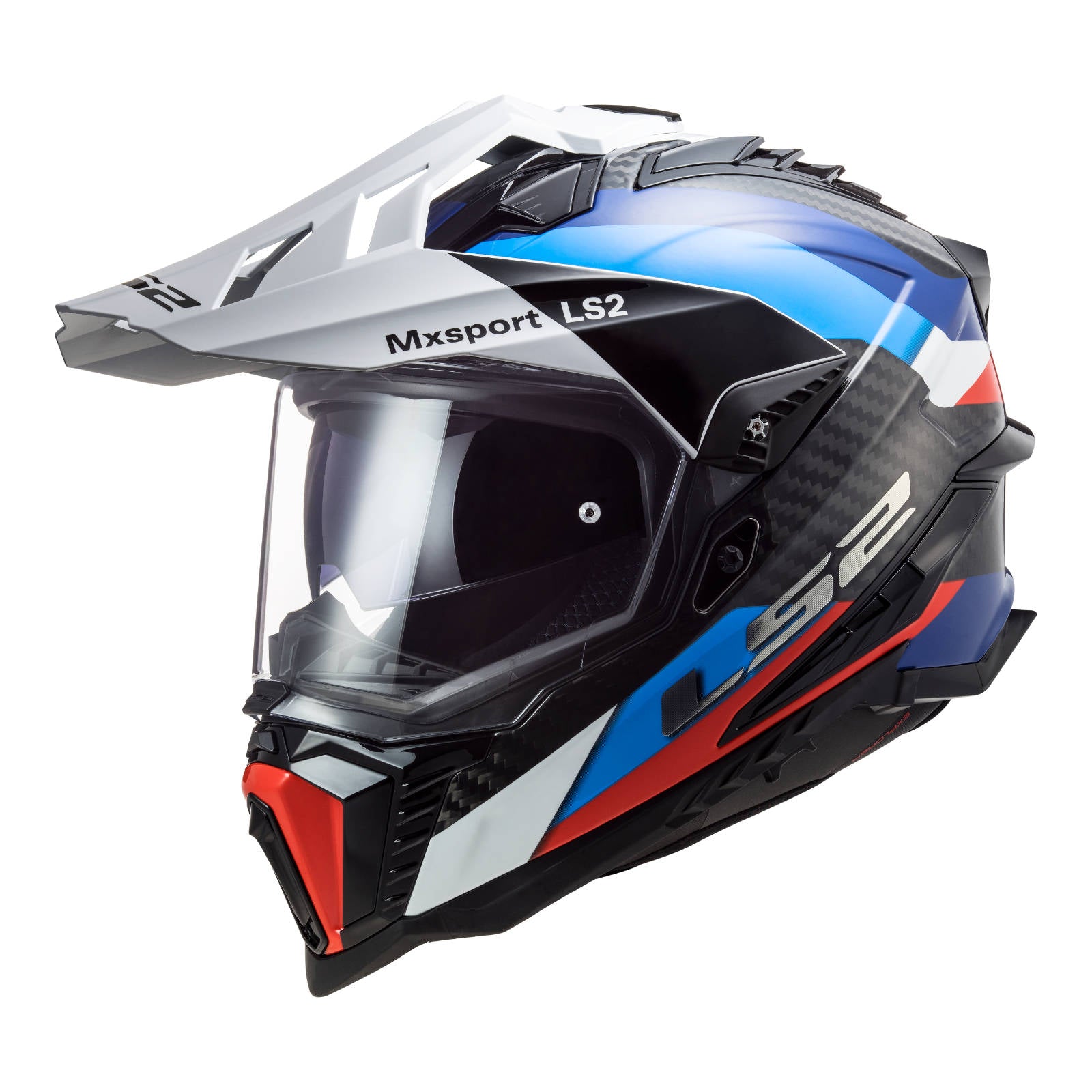 New LS2 Mx701 Explorer Carbon Frontier Helmet Black/Blue LRG LS2MX701EXPCBLKTITL | Australian Moto Spares