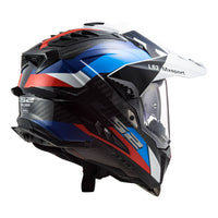 New LS2 Mx701 Explorer Carbon Frontier Helmet Black/Blue Med LS2MX701EXPCBLKTITM