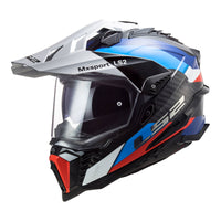 New LS2 Mx701 Explorer Carbon Frontier Helmet Black/Blue XL LS2MX701EXPCBLKTITXL