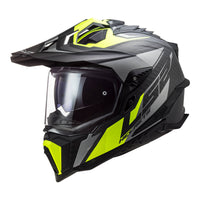 New LS2 Explorer Carbon Focus Helmet - Matte Titanium / Hi-Vis Yellow (XL) | Australian Moto Spares