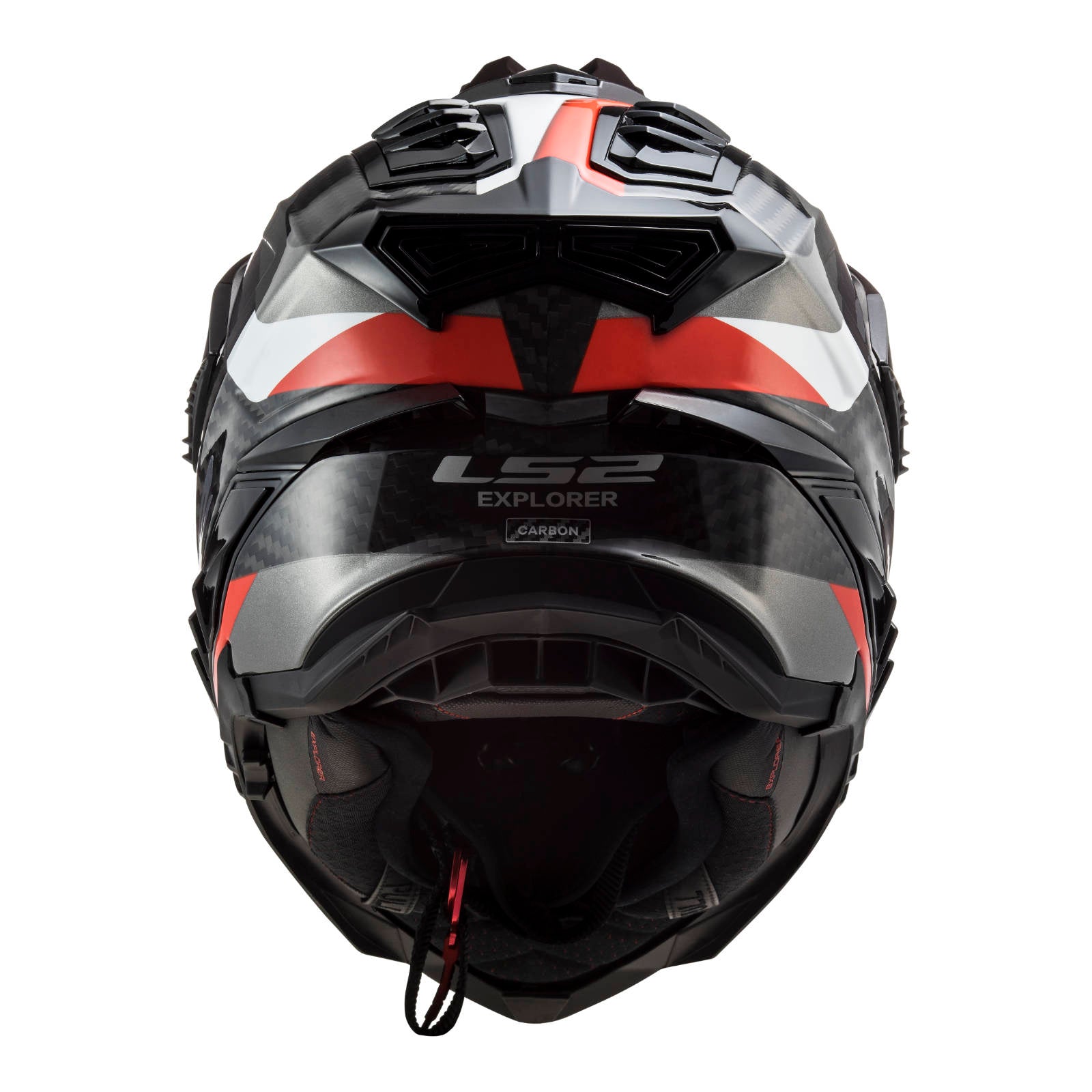 New LS2 Mx701 Explorer Carbon Frontier Helmet - Titanium / Red (L) LS2MX701EXPCTITRL