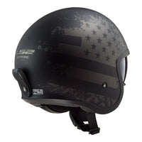 LS2 OF599 Spitfire Black Flag Helmet - Matte Black / Titanium (XL)