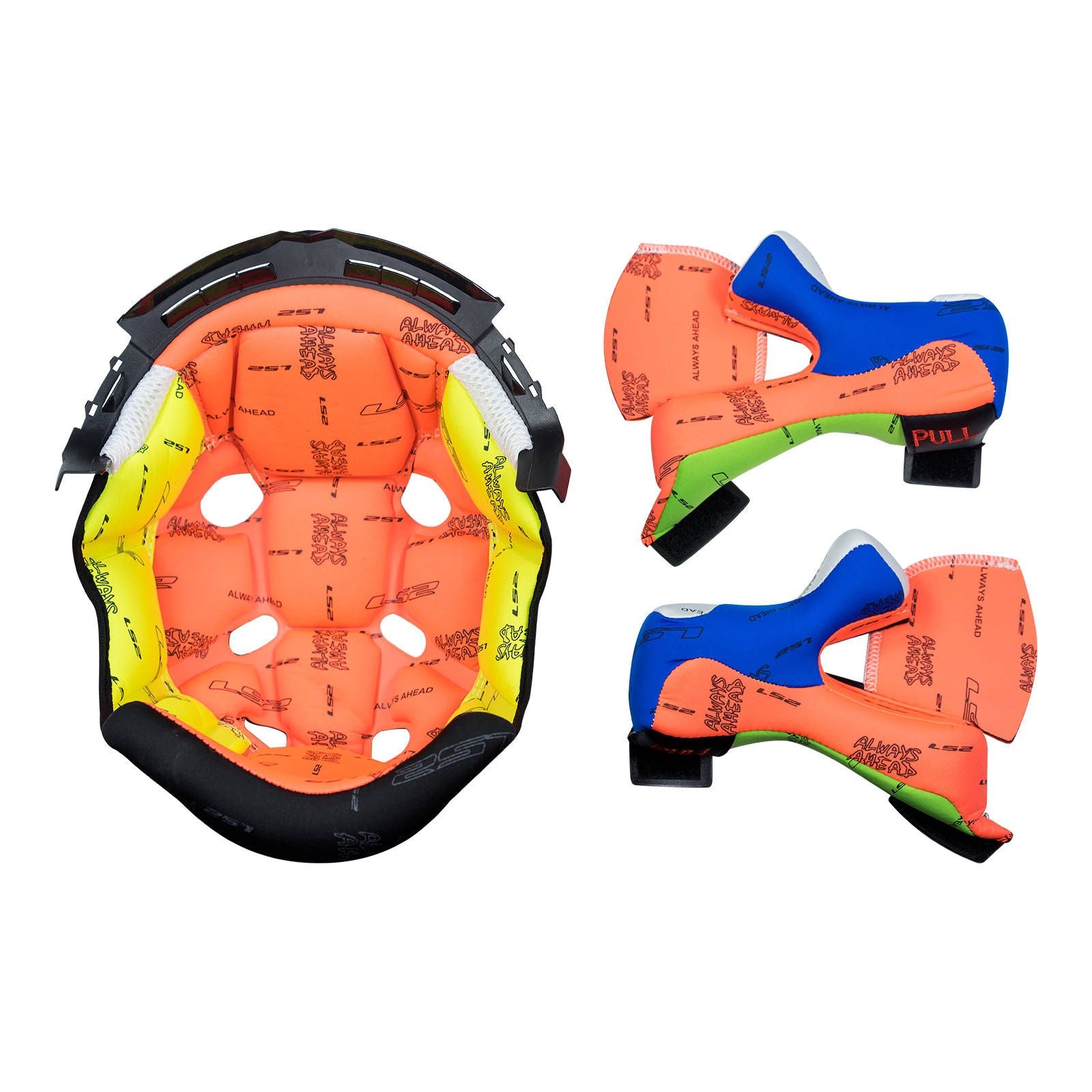 LS2 MX470 Subverter Helmet Liner / Cheek Pad Set - Colourful 2XL LS2Z800104702XL