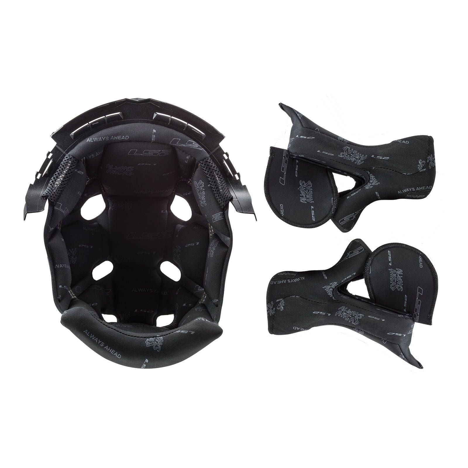 LS2 MX470 Subverter Helmet Liner / Cheek Pad Set - Black 2XL #LS2Z800470NLR122XL